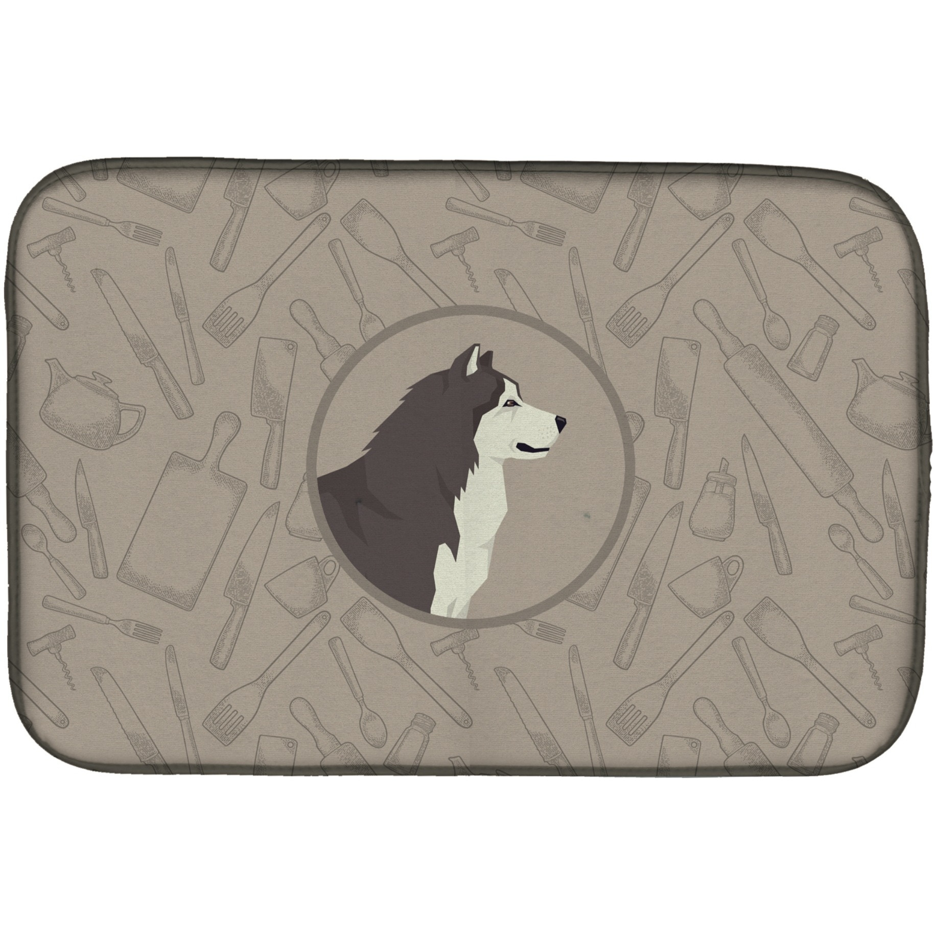 &quotCaroline's Treasures CK2160DDM Alaskan Malamute in The Kitchen dish-drying-mats, 14x21, Multicolor"