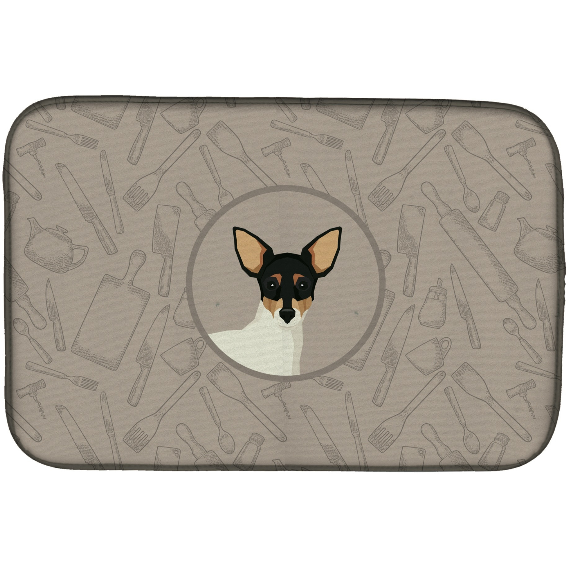 &quotCaroline's Treasures CK2214DDM Toy Fox Terrier in The Kitchen dish-drying-mats, 14x21, Multicolor"