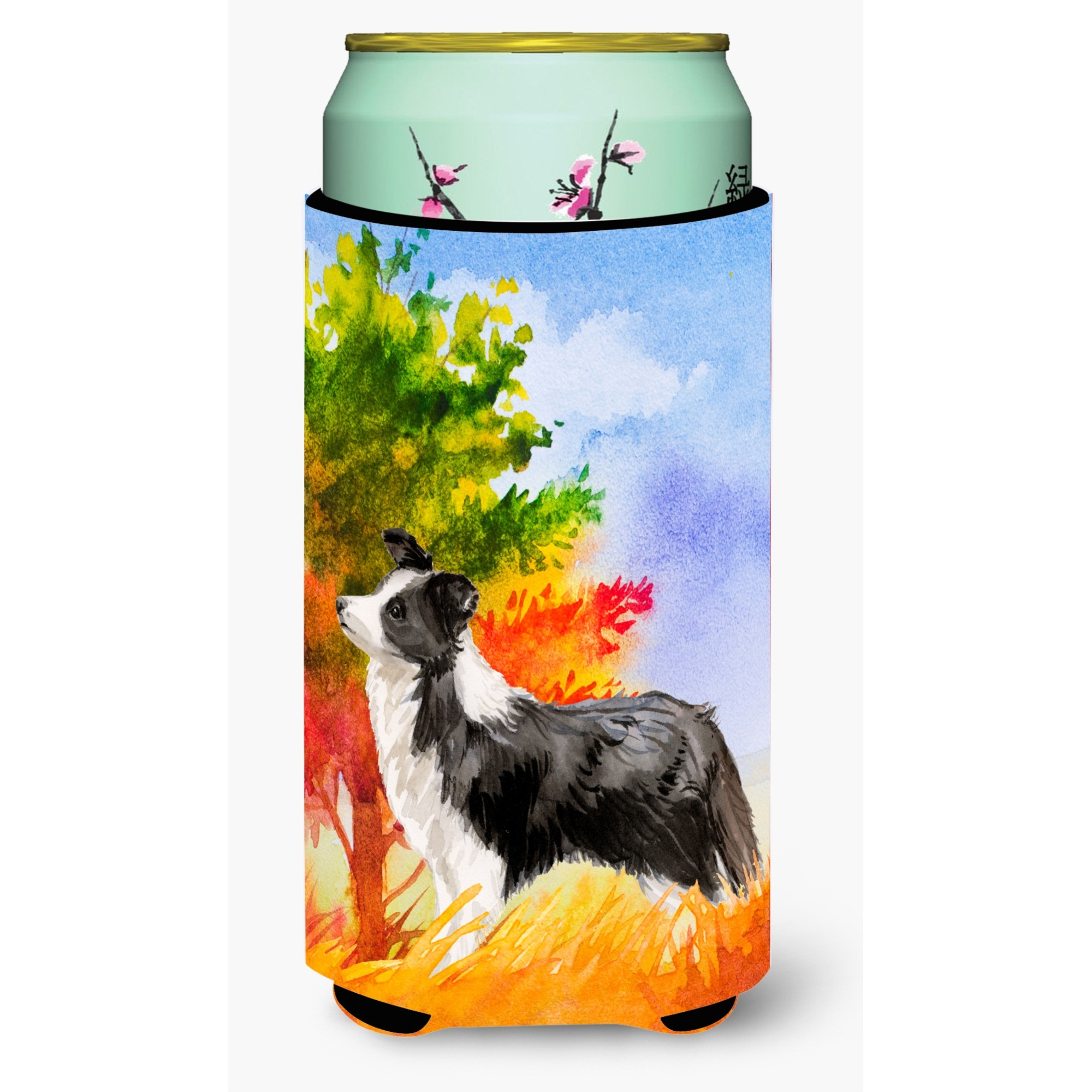 &quotCaroline's Treasures CK1955TBC Fall Border Collie Tall Boy Insulator Hugger cold-beverage-koozies, Multicolor"