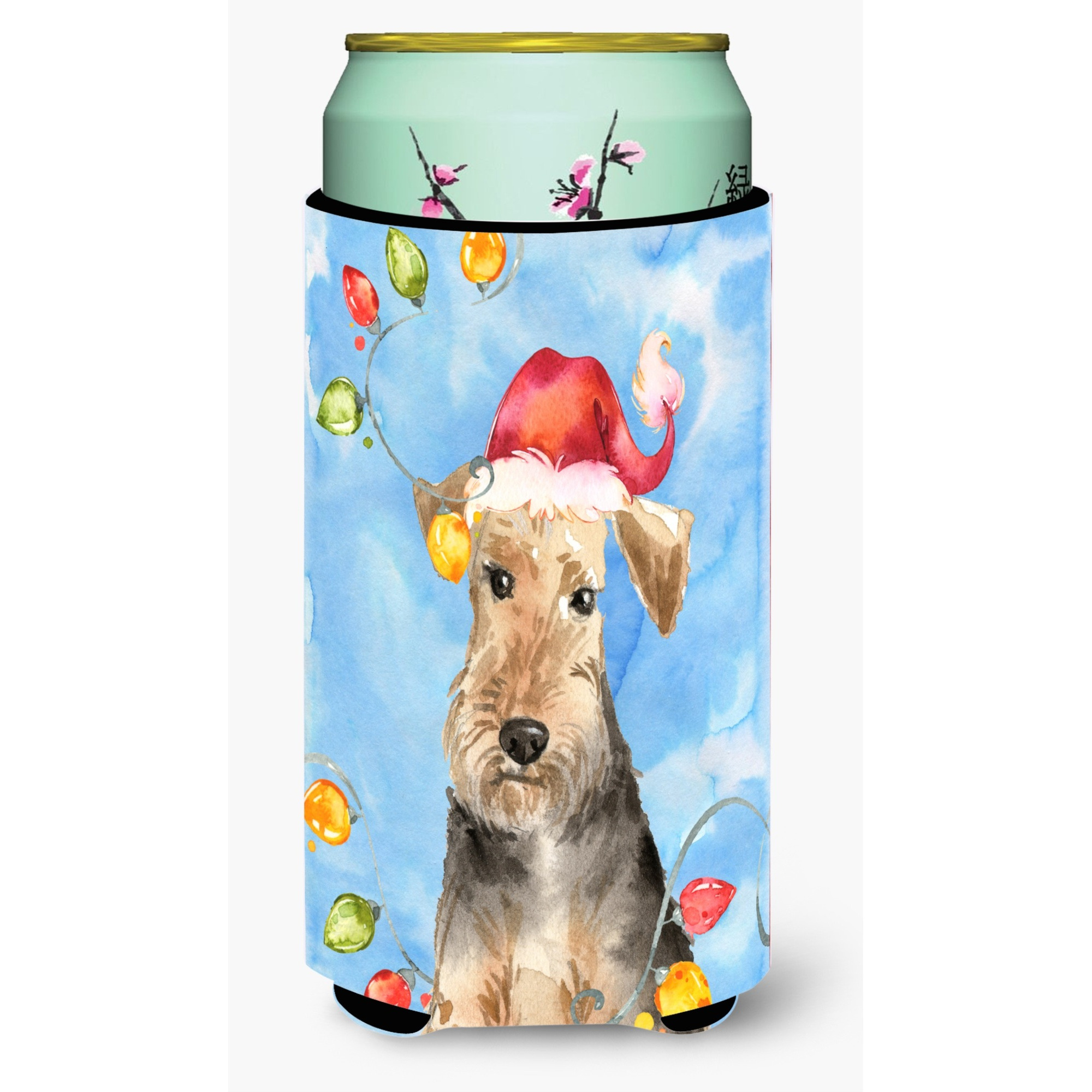 &quotCaroline's Treasures CK2498TBC Christmas Lights Welsh Terrier Tall Boy Hugger cold-beverage-koozies, Multicolor"