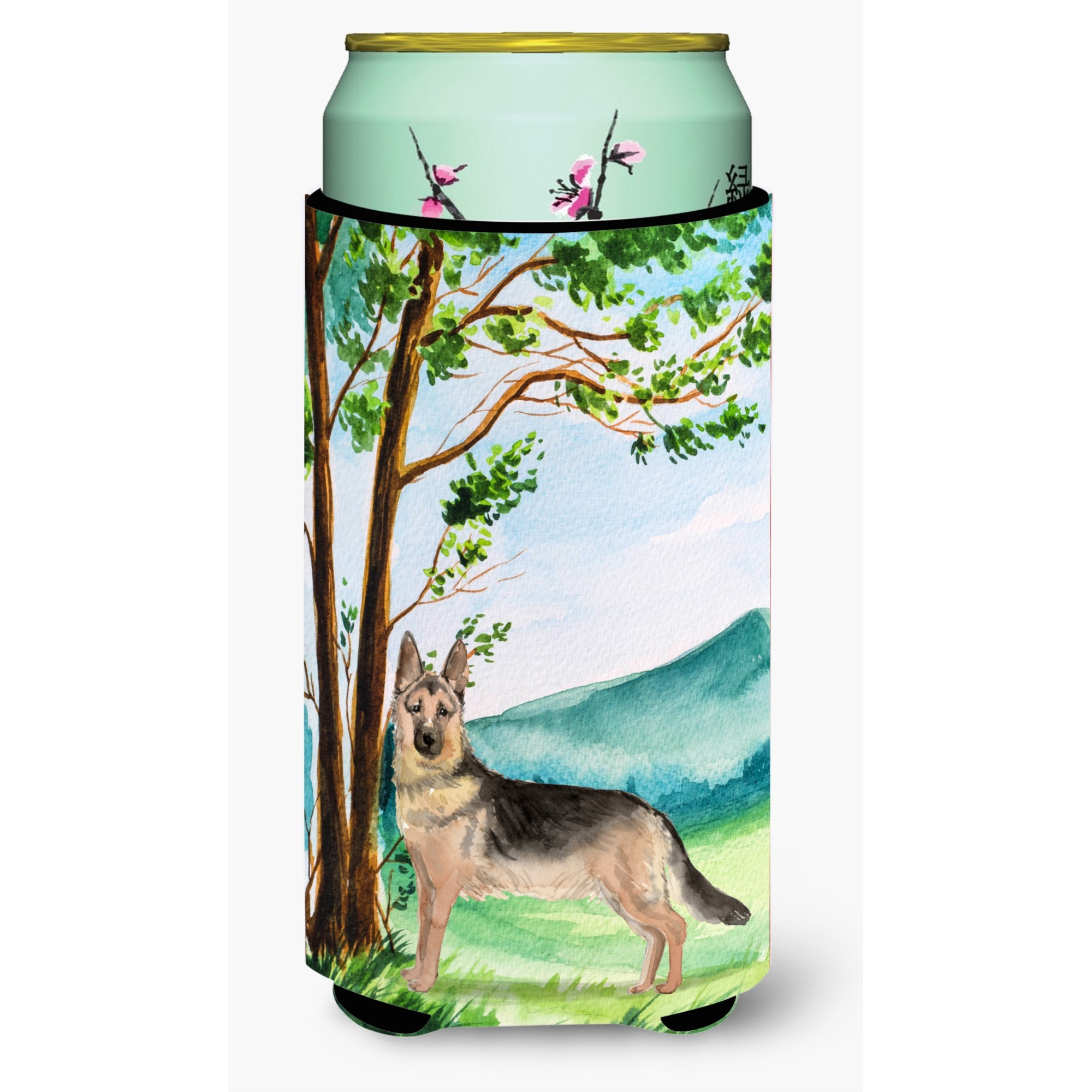 &quotCaroline's Treasures CK2012TBC Under the Tree German Shepherd Tall Boy Hugger cold-beverage-koozies, Multicolor"