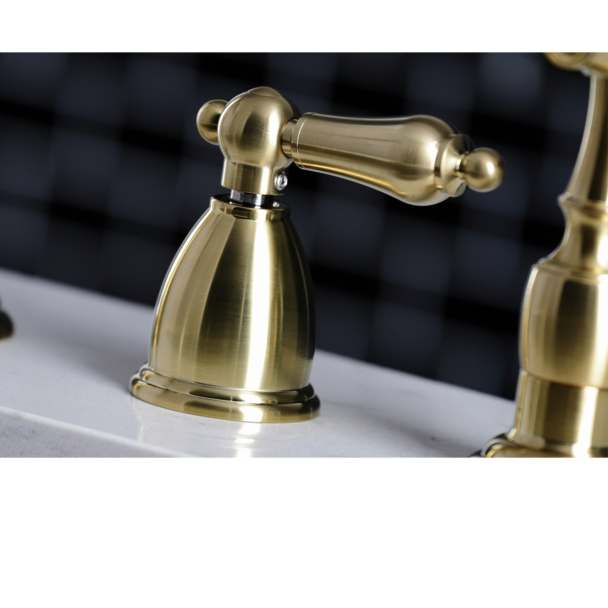 Kingston Brass KB1797ALBS 8-Inch Widespread Kitchen Faucet with Brass Sprayer, Brushed Brass