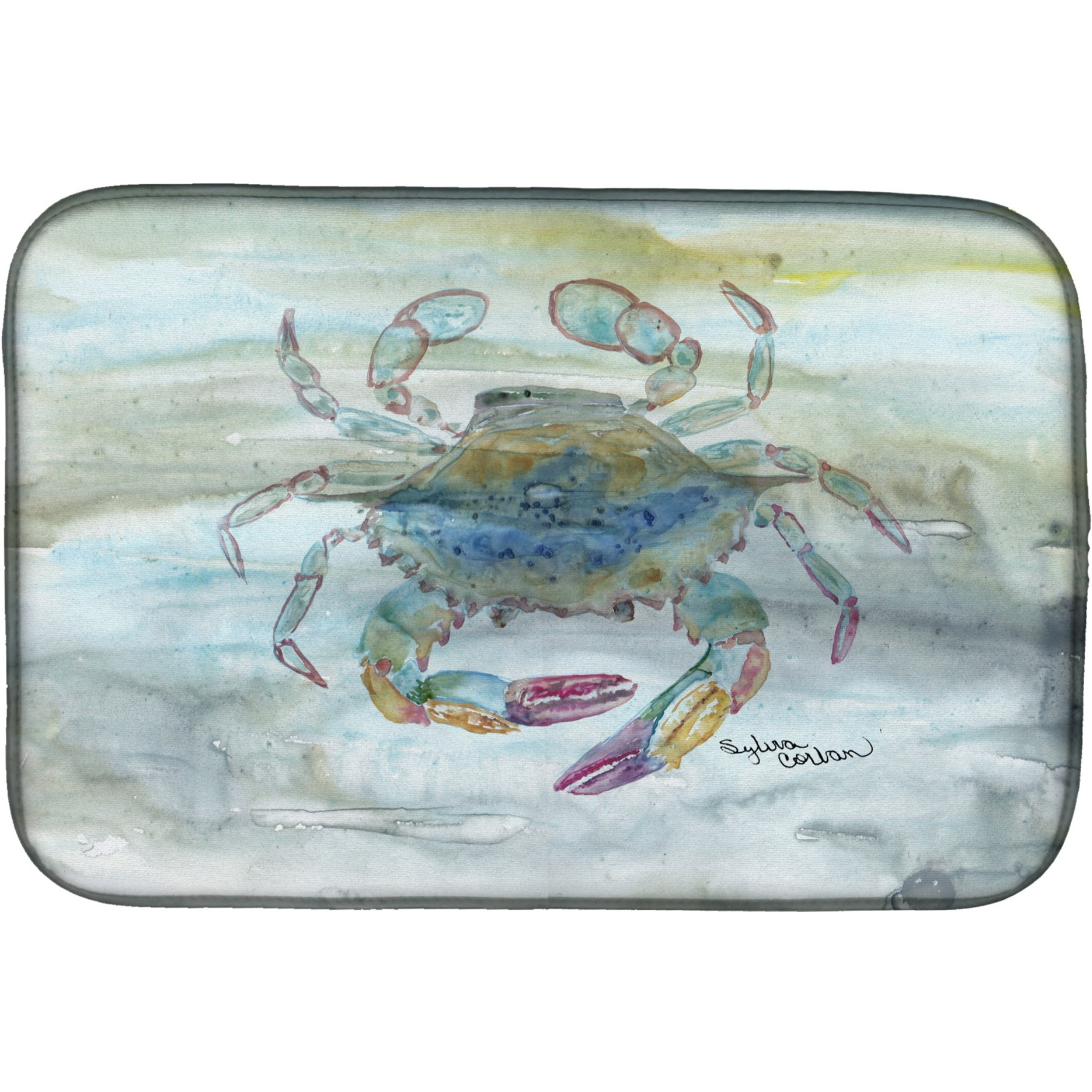 &quotCaroline's Treasures SC2005DDM Female Blue Crab Watercolor dish-drying-mats, 14x21, Multicolor"