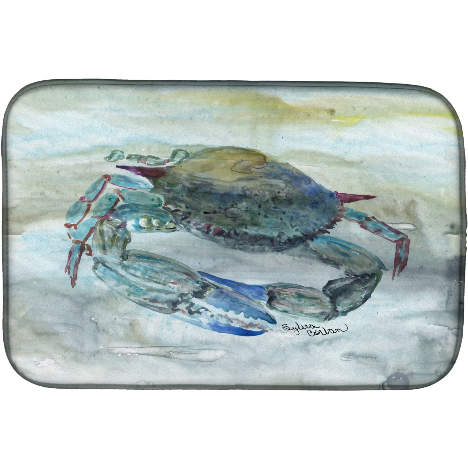 &quotCaroline's Treasures SC2003DDM Blue Crab Watercolor dish-drying-mats, 14x21, Multicolor"
