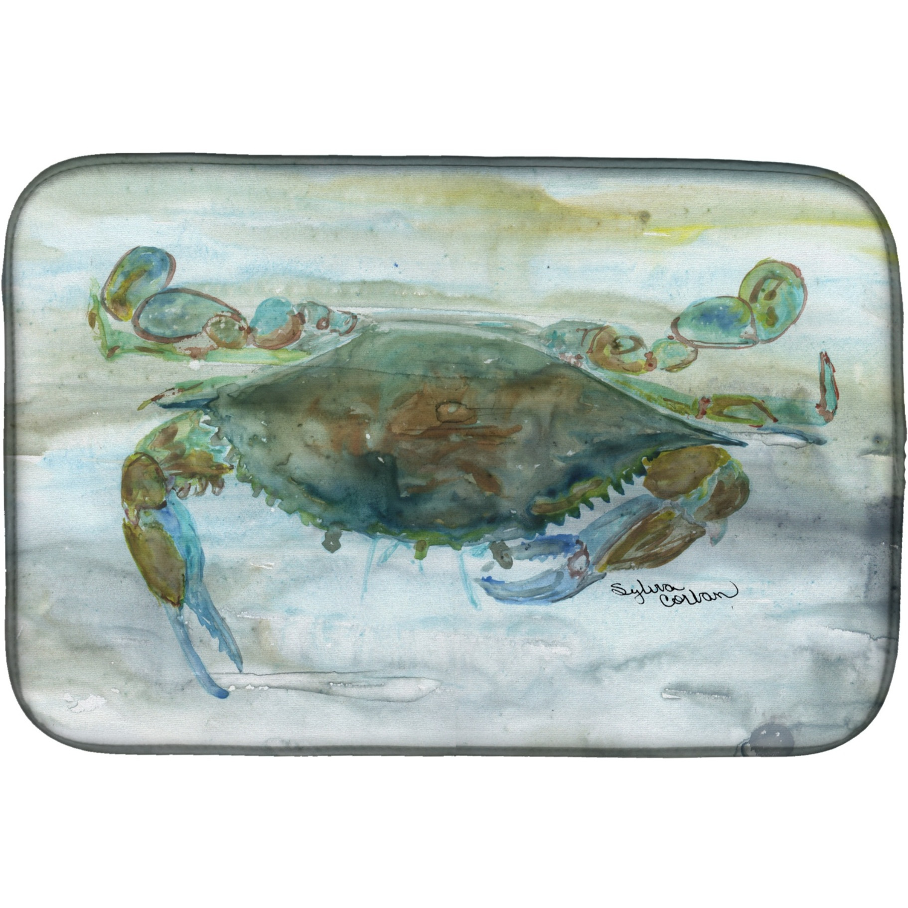 &quotCaroline's Treasures SC2002DDM Crab a leg up Watercolor dish-drying-mats, 14x21, Multicolor"