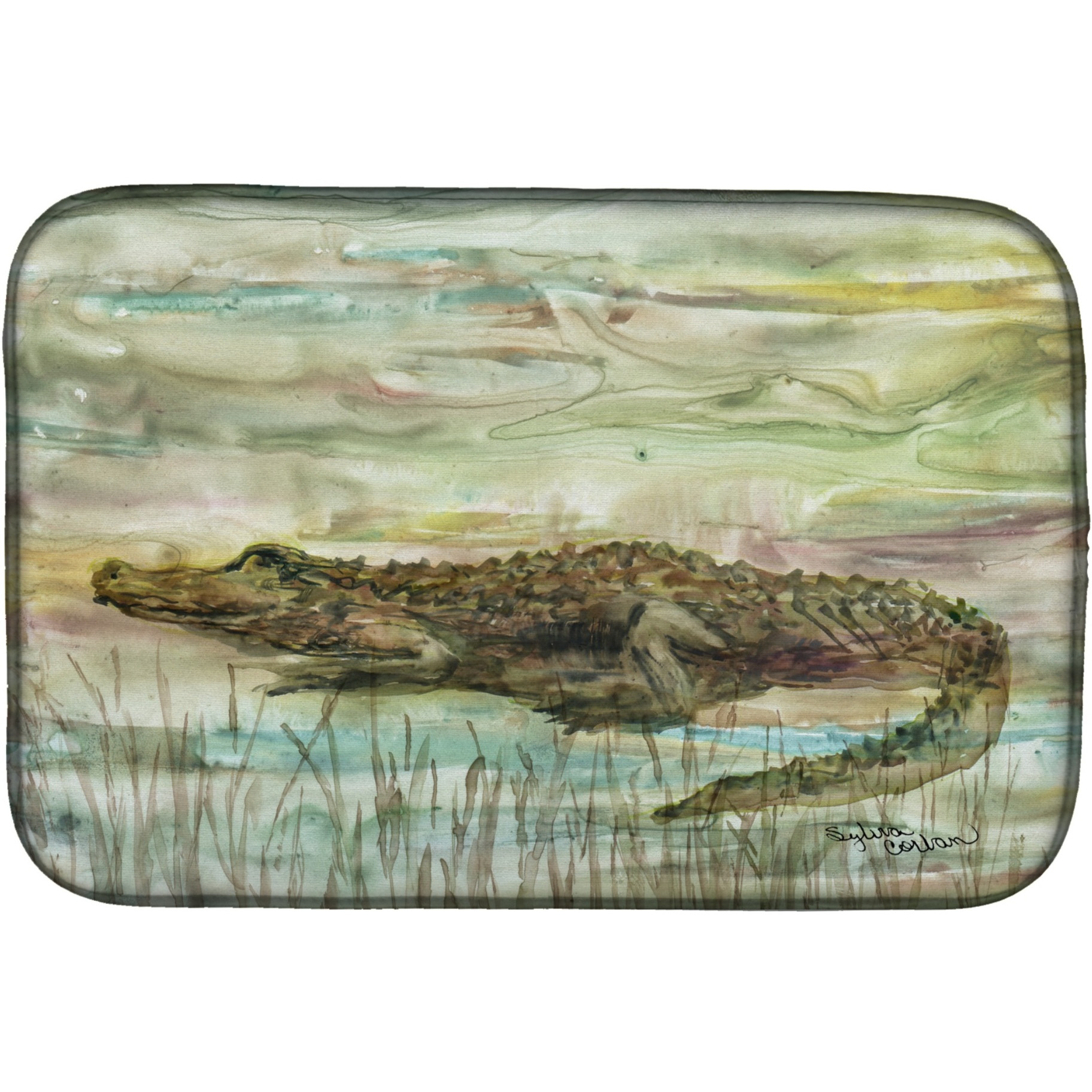 &quotCaroline's Treasures SC2016DDM Alligator Sunset dish-drying-mats, 14x21, Multicolor"