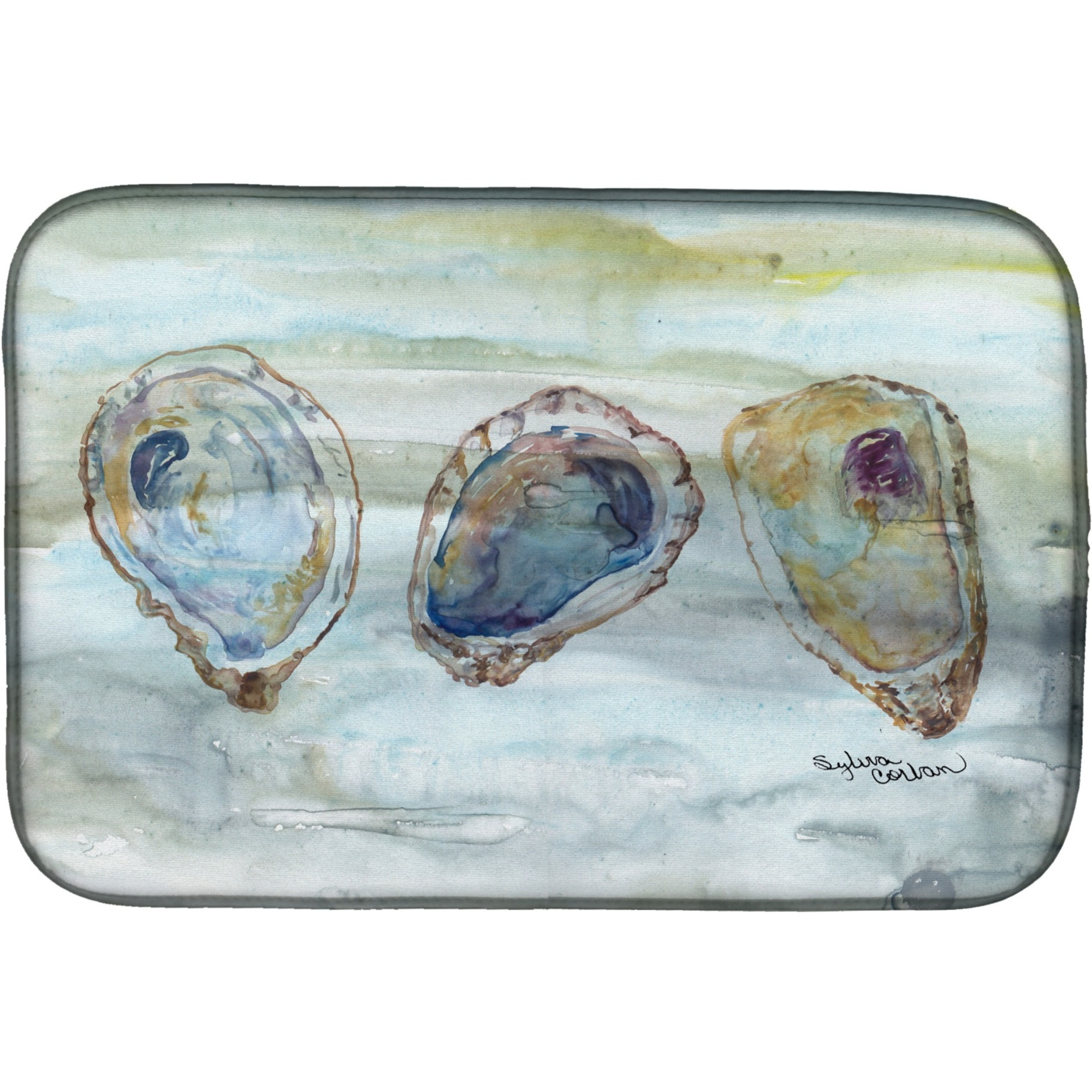 &quotCaroline's Treasures SC2001DDM Oysters Watercolor dish-drying-mats, 14x21, Multicolor"