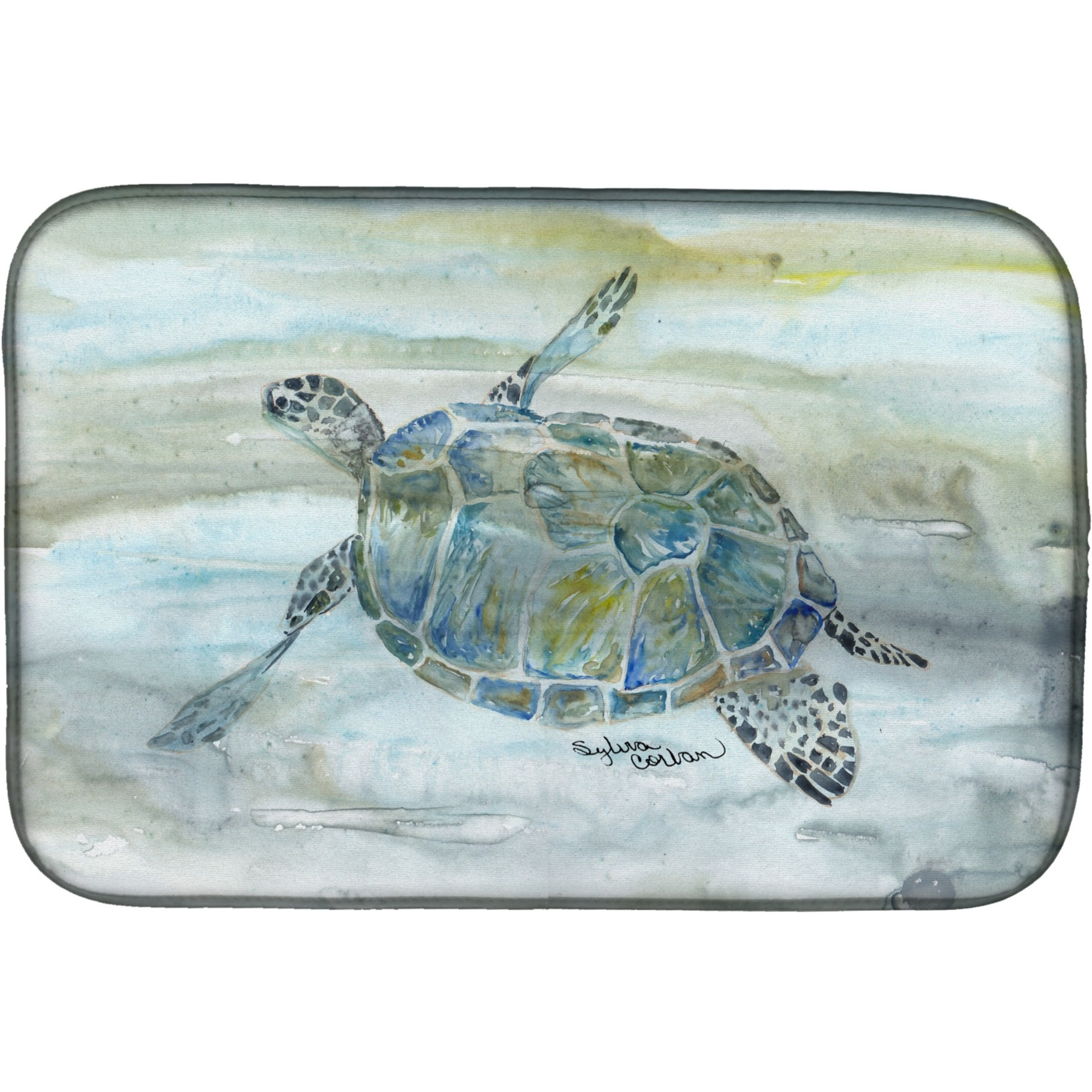 &quotCaroline's Treasures SC2006DDM Sea Turtle Watercolor dish-drying-mats, 14x21, Multicolor"
