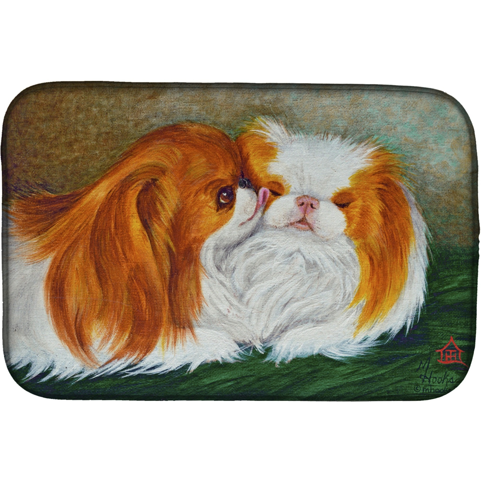 &quotCaroline's Treasures MH1045DDM Japanese Chin Best Friends dish-drying-mats, 14x21, Multicolor"