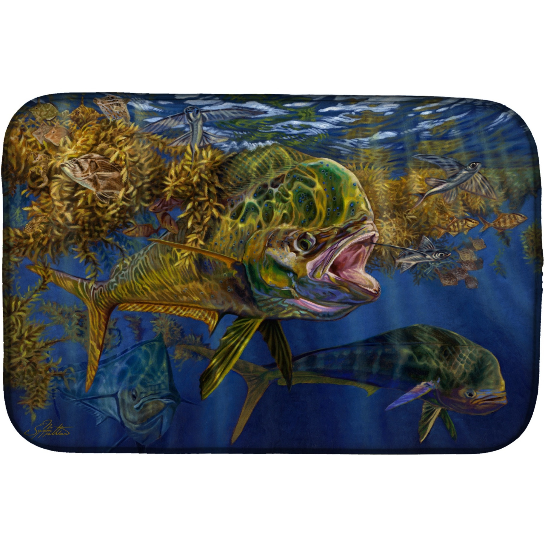 &quotCaroline's Treasures JMA2013DDM Seaweed Salad Mahi dish-drying-mats, 14 x 21, Multicolor"