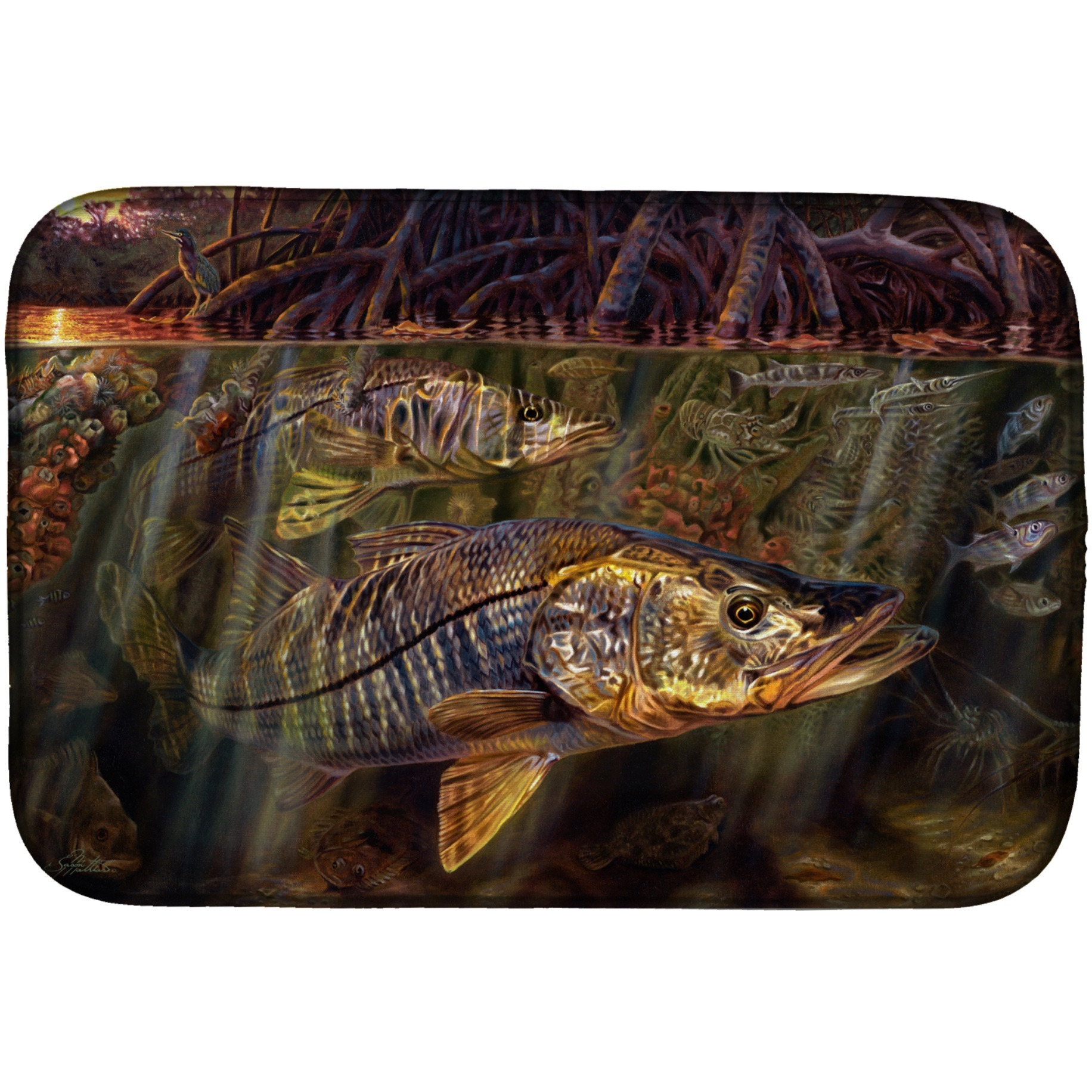 &quotCaroline's Treasures JMA2004DDM Grove Garden Snook dish-drying-mats, 14 x 21, Multicolor"