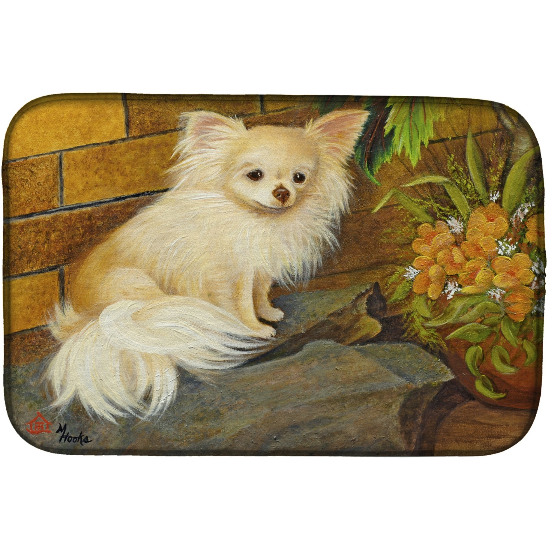 &quotCaroline's Treasures MH1053DDM Chihuahua Just Basking dish-drying-mats, 14x21, Multicolor"