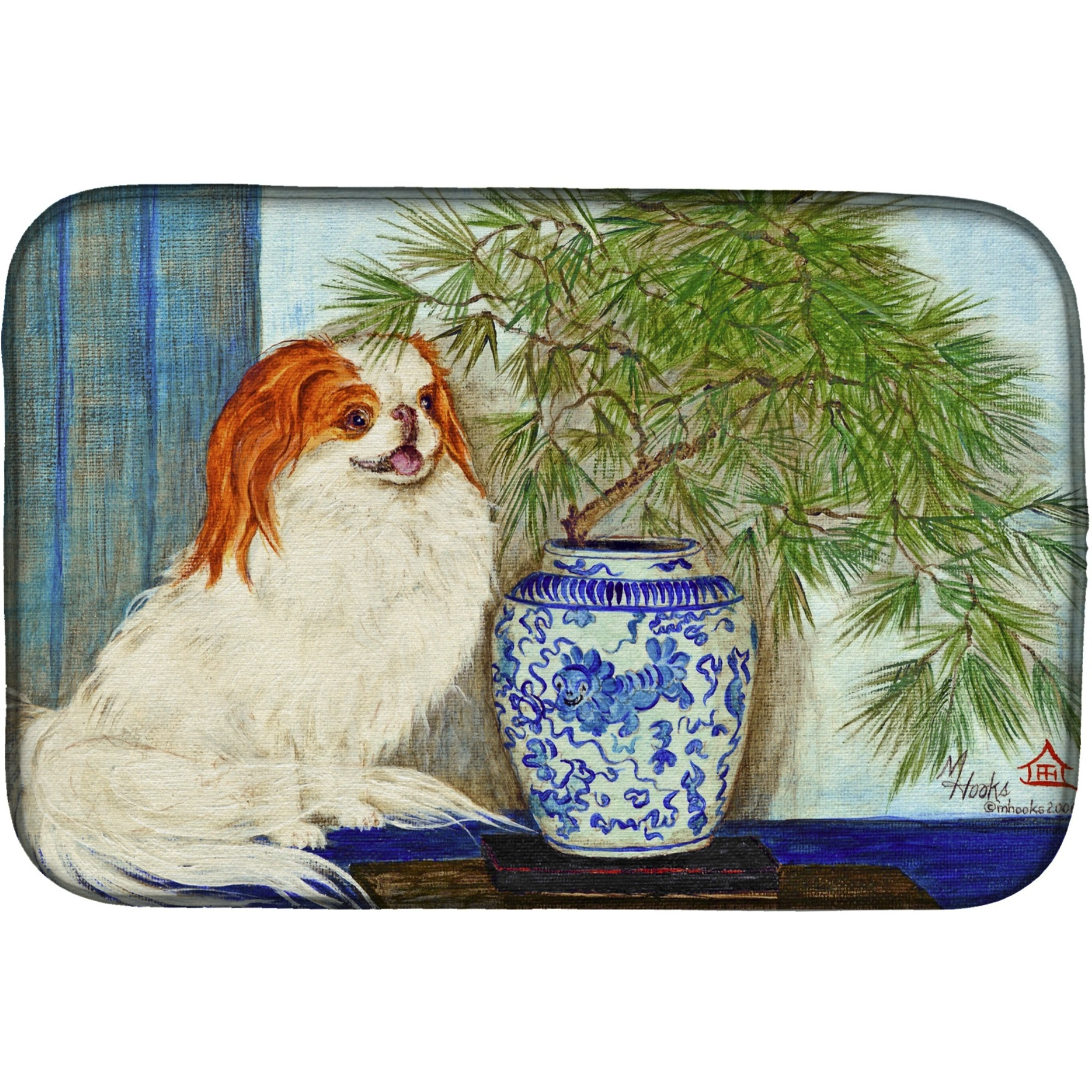 &quotCaroline's Treasures MH1048DDM Japanese Chin Ming Vase dish-drying-mats, 14x21, Multicolor"