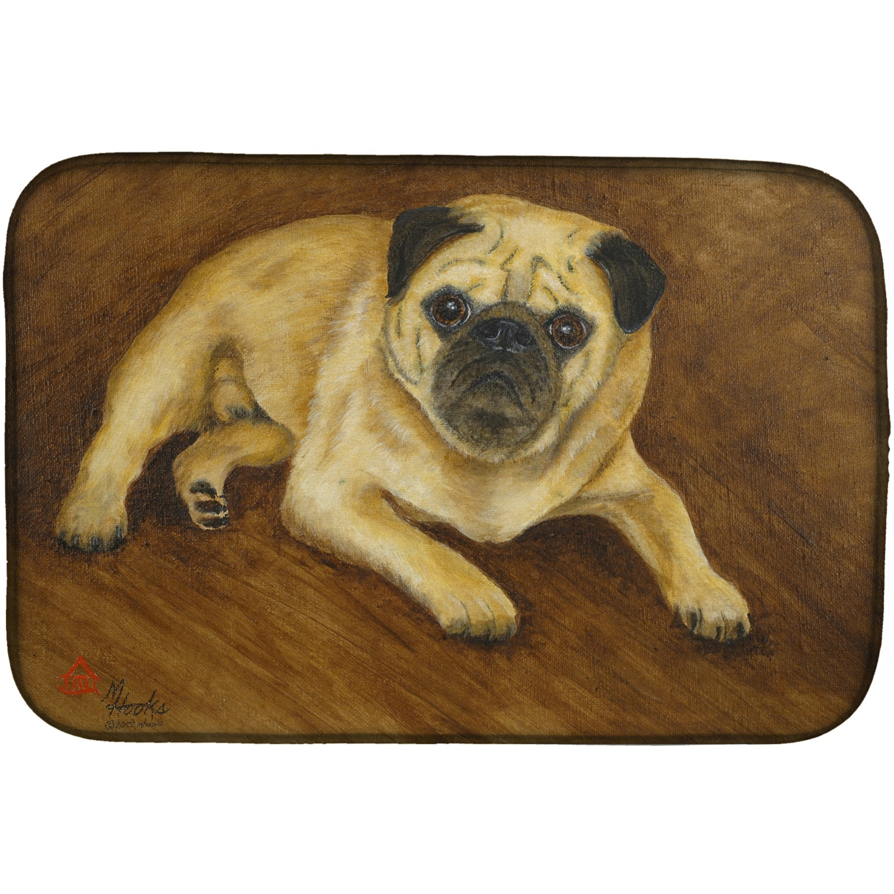 &quotCaroline's Treasures MH1062DDM Fawn Pug Roscoe dish-drying-mats, 14x21, Multicolor"