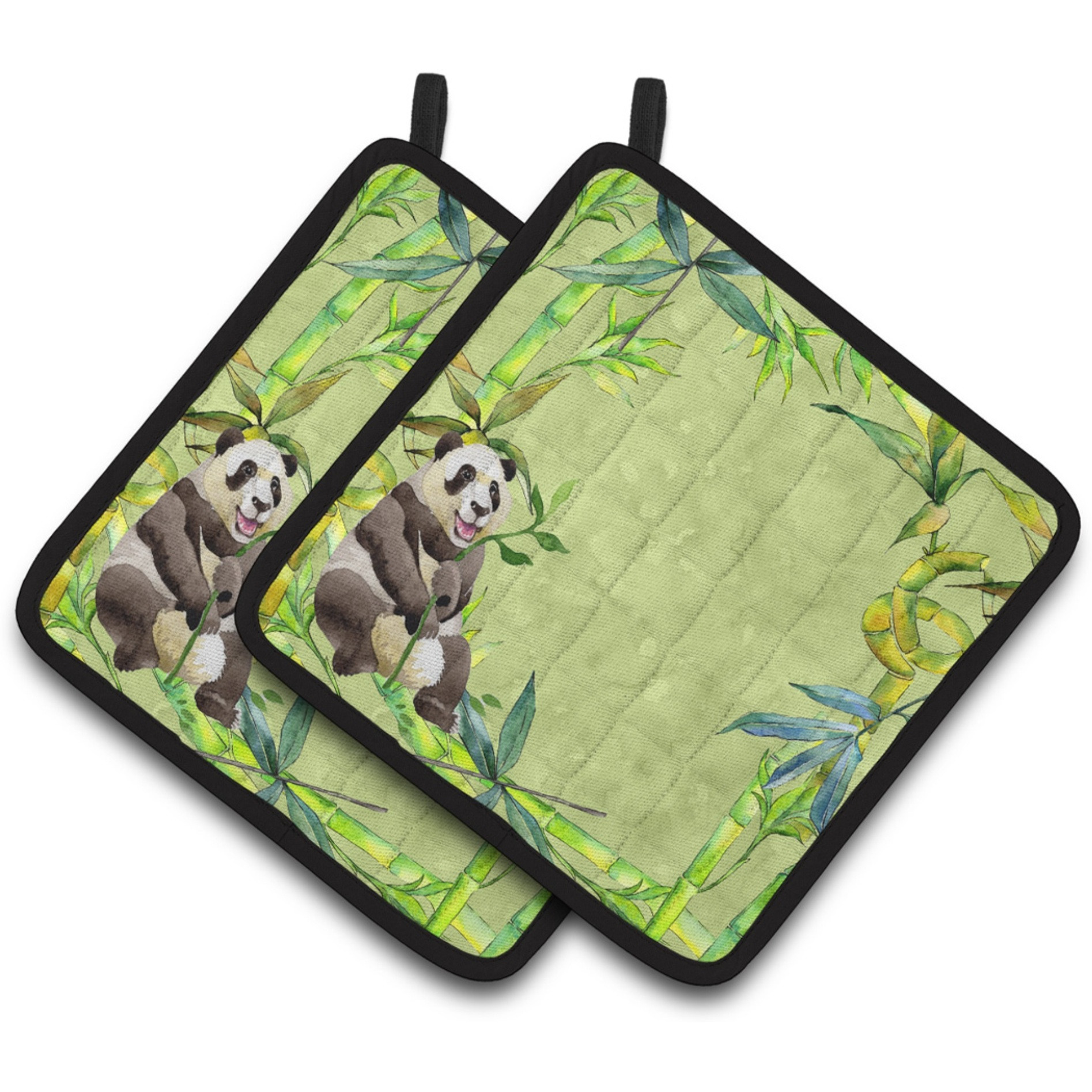 &quotCaroline's Treasures CK1696PTHD Panda Bear and Bamboo Pair of Pot Holders potholders, Multicolor"