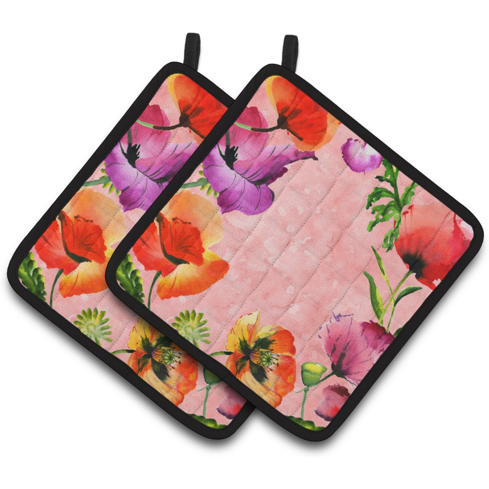 &quotCaroline's Treasures CK1701PTHD Poppy Flowers Pair of Pot Holders potholders, Multicolor"