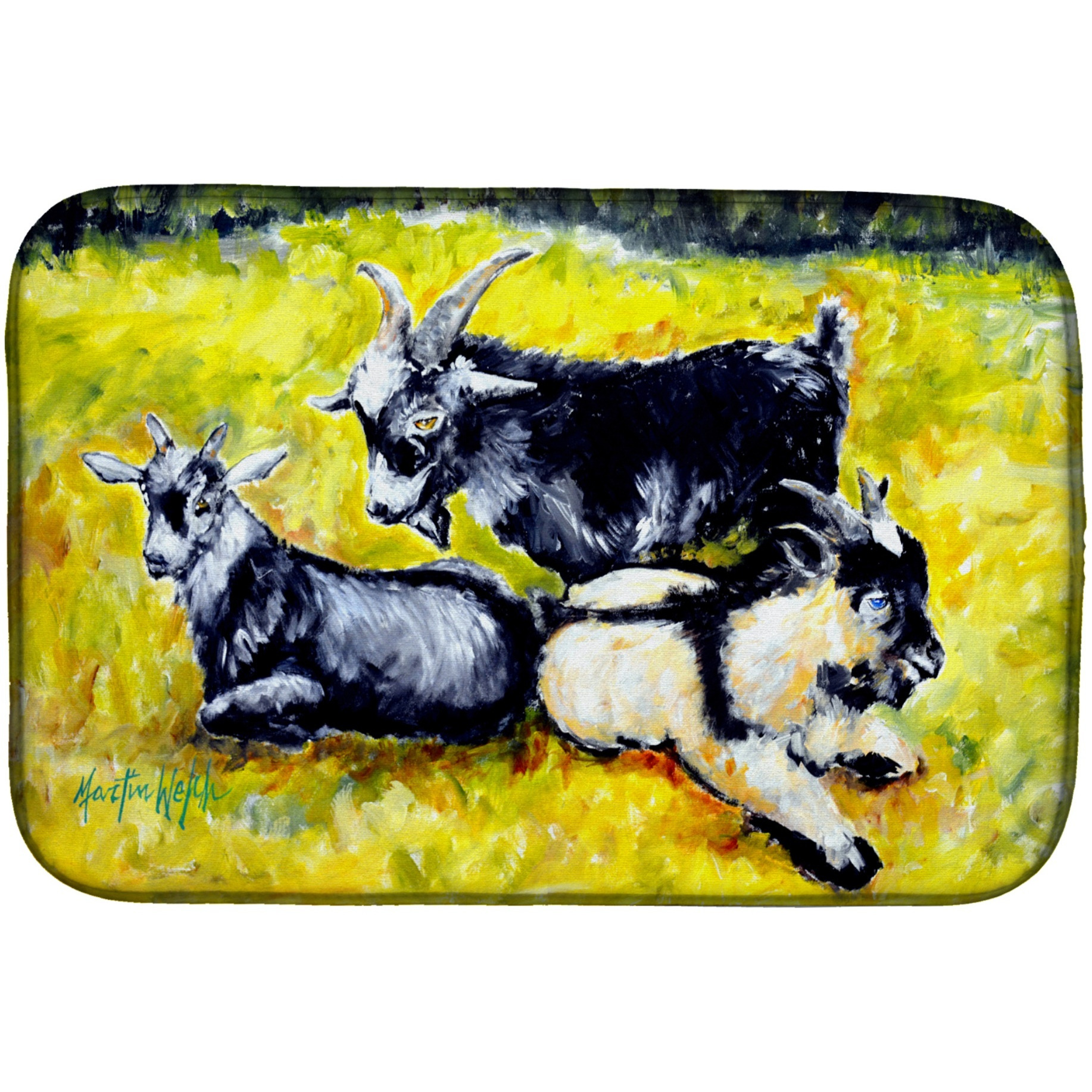 &quotCaroline's Treasures MW1266DDM Three Goats dish-drying-mats, 14 x 21, Multicolor"