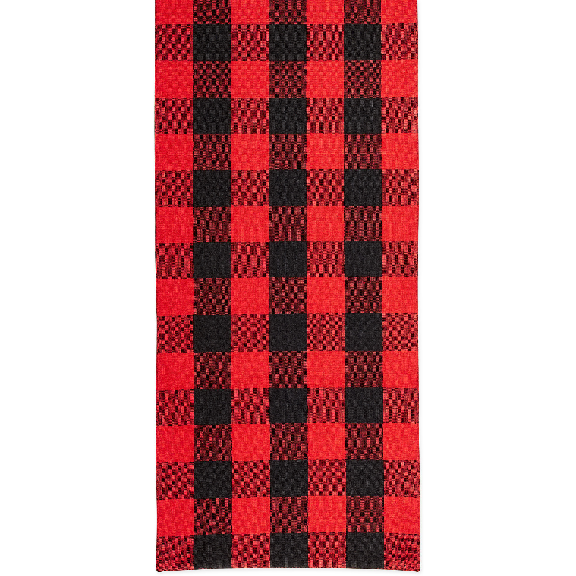 DII Red/Black Reversible Gingham/Buffalo Check Table Runner 14x72
