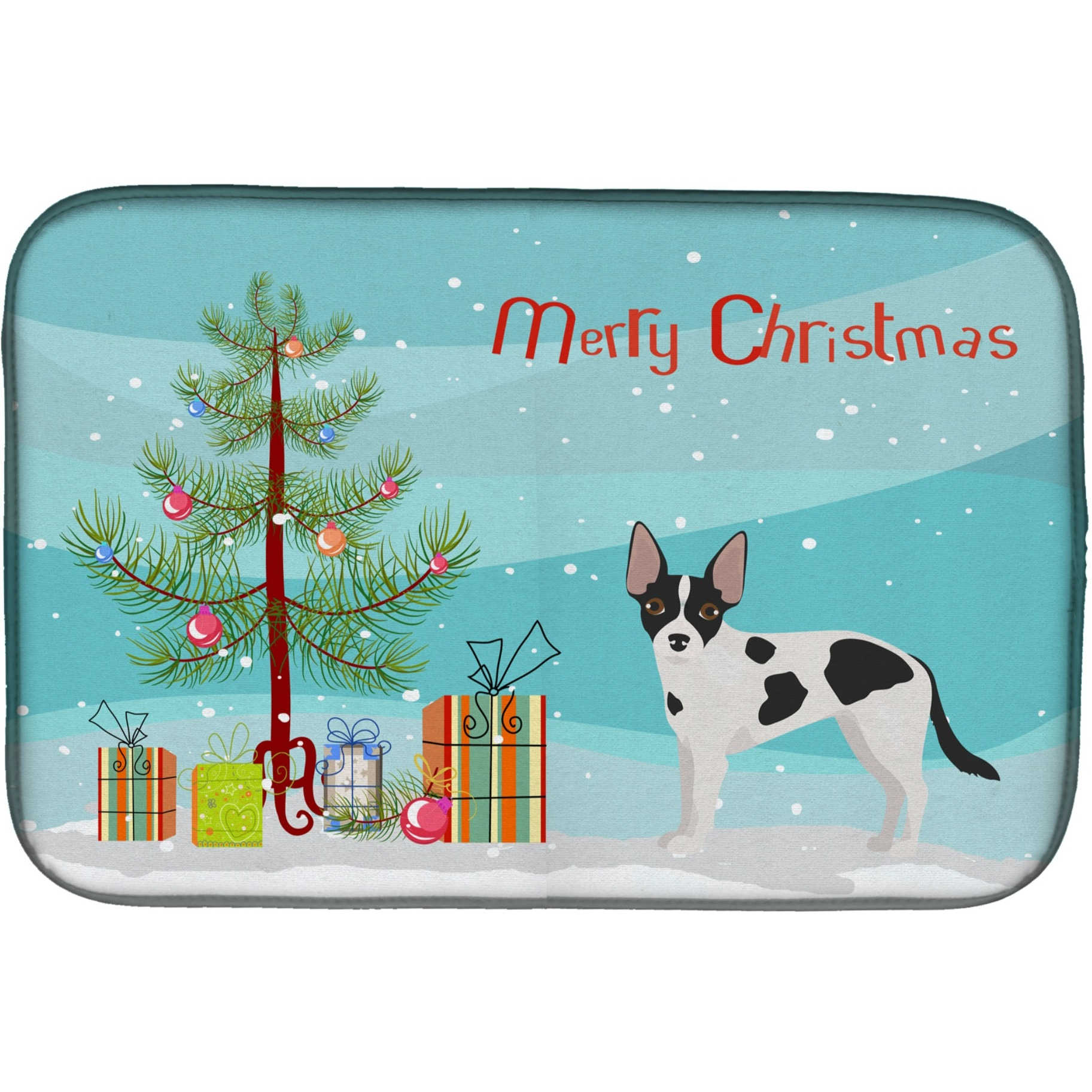 &quotCaroline's Treasures CK3843DDM Jackhuahua Christmas Tree dish-drying-mats, 14 x 21, Multicolor"