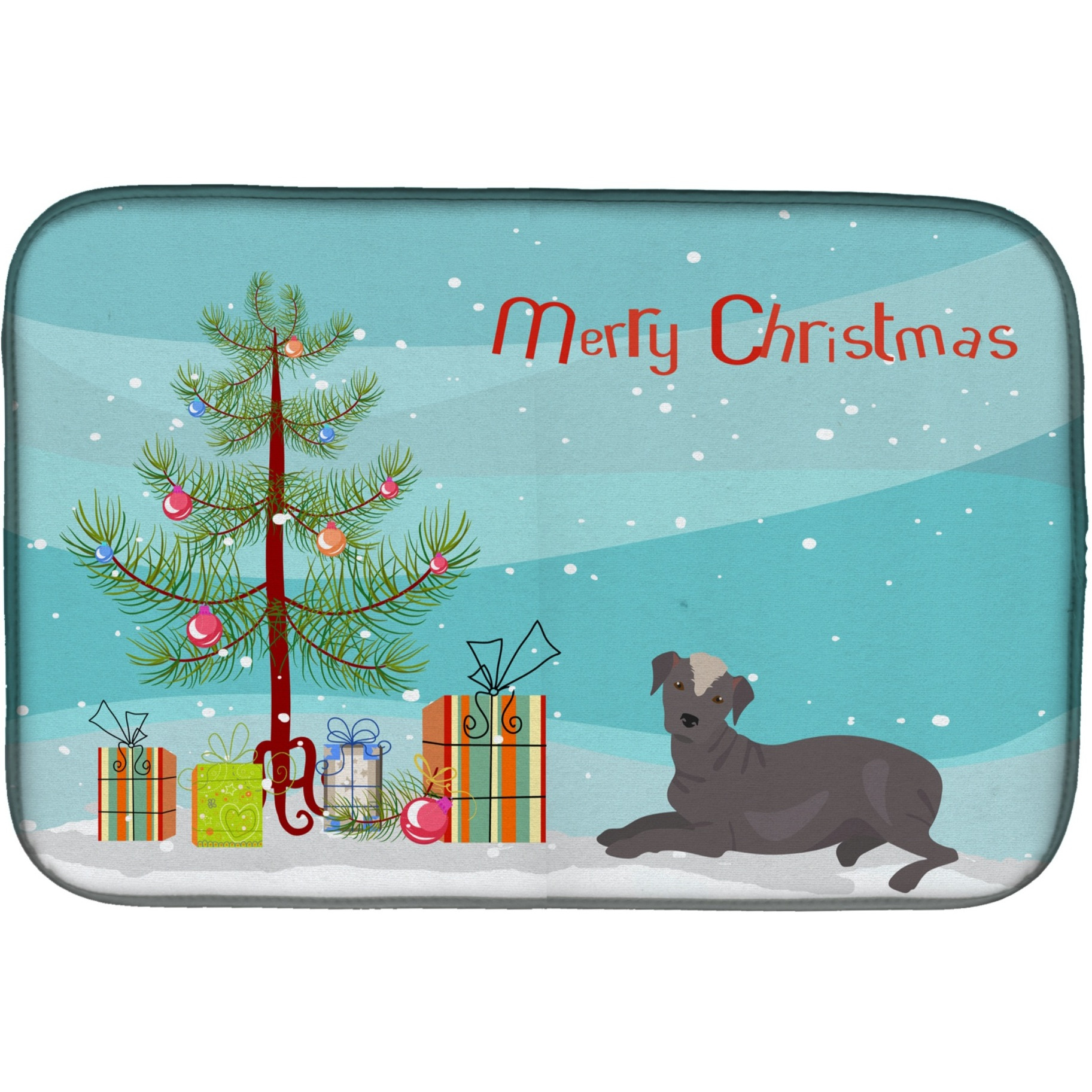 &quotCaroline's Treasures CK3499DDM Ecuadorian Hairless Dog Christmas Tree dish-drying-mats, 14 x 21, Multicolor"