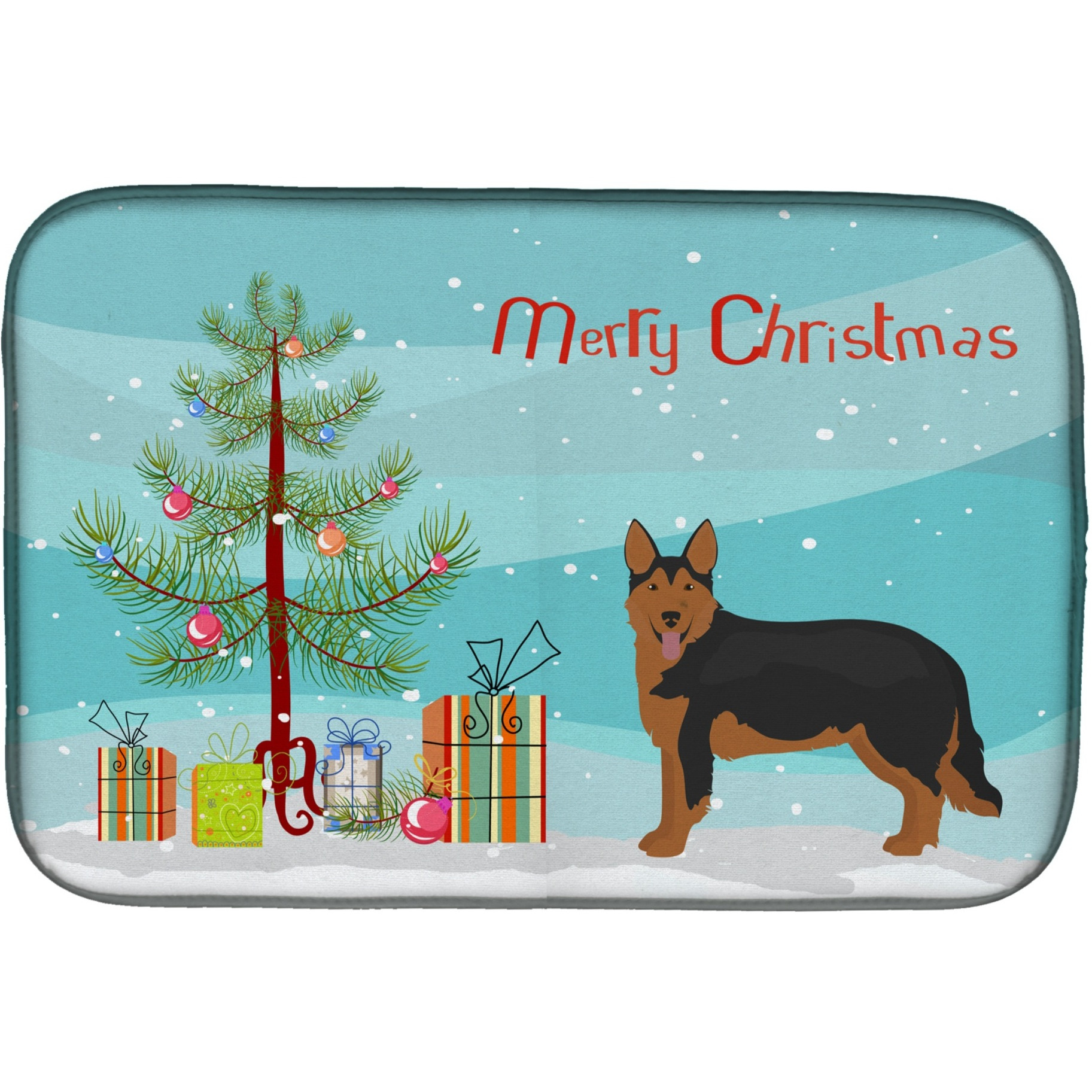&quotCaroline's Treasures CK3874DDM Shollie 2 Christmas Tree dish-drying-mats, 14 x 21, Multicolor"