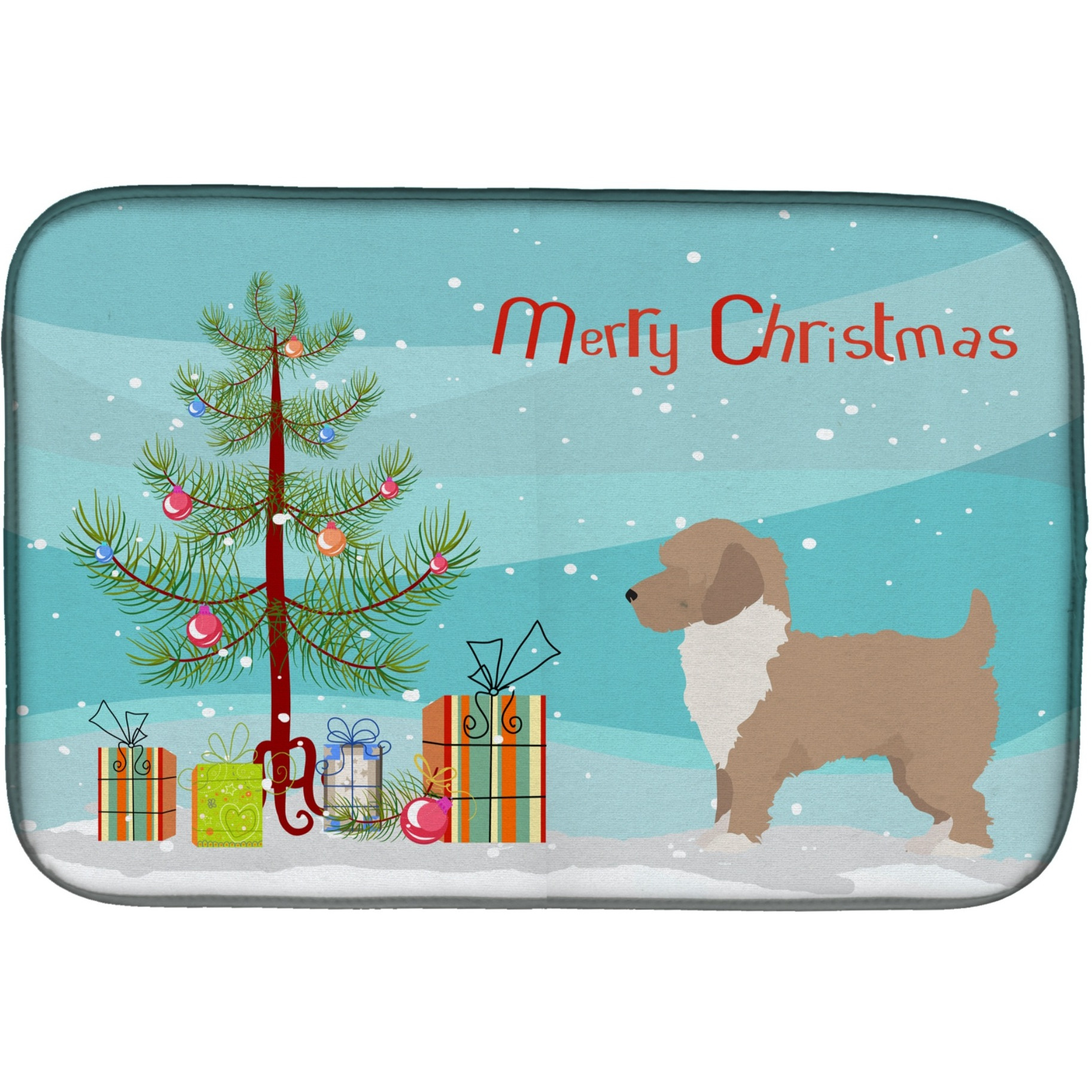 &quotCaroline's Treasures CK3883DDM Yorkiepoo 2 Christmas Tree dish-drying-mats, 14 x 21, Multicolor"