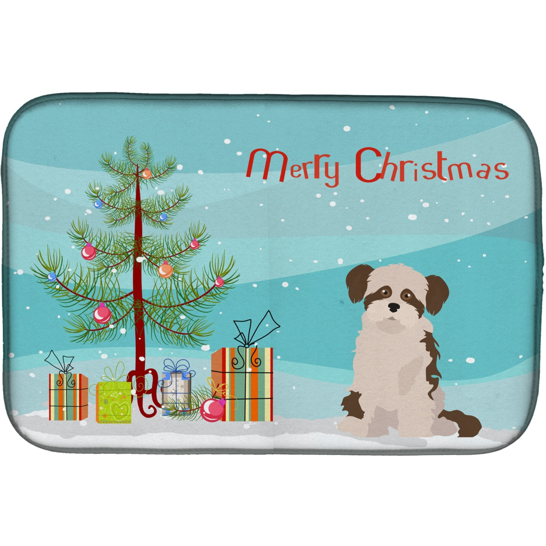 &quotCaroline's Treasures CK3890DDM Shi Chi 3 Christmas Tree dish-drying-mats, 14 x 21, Multicolor"