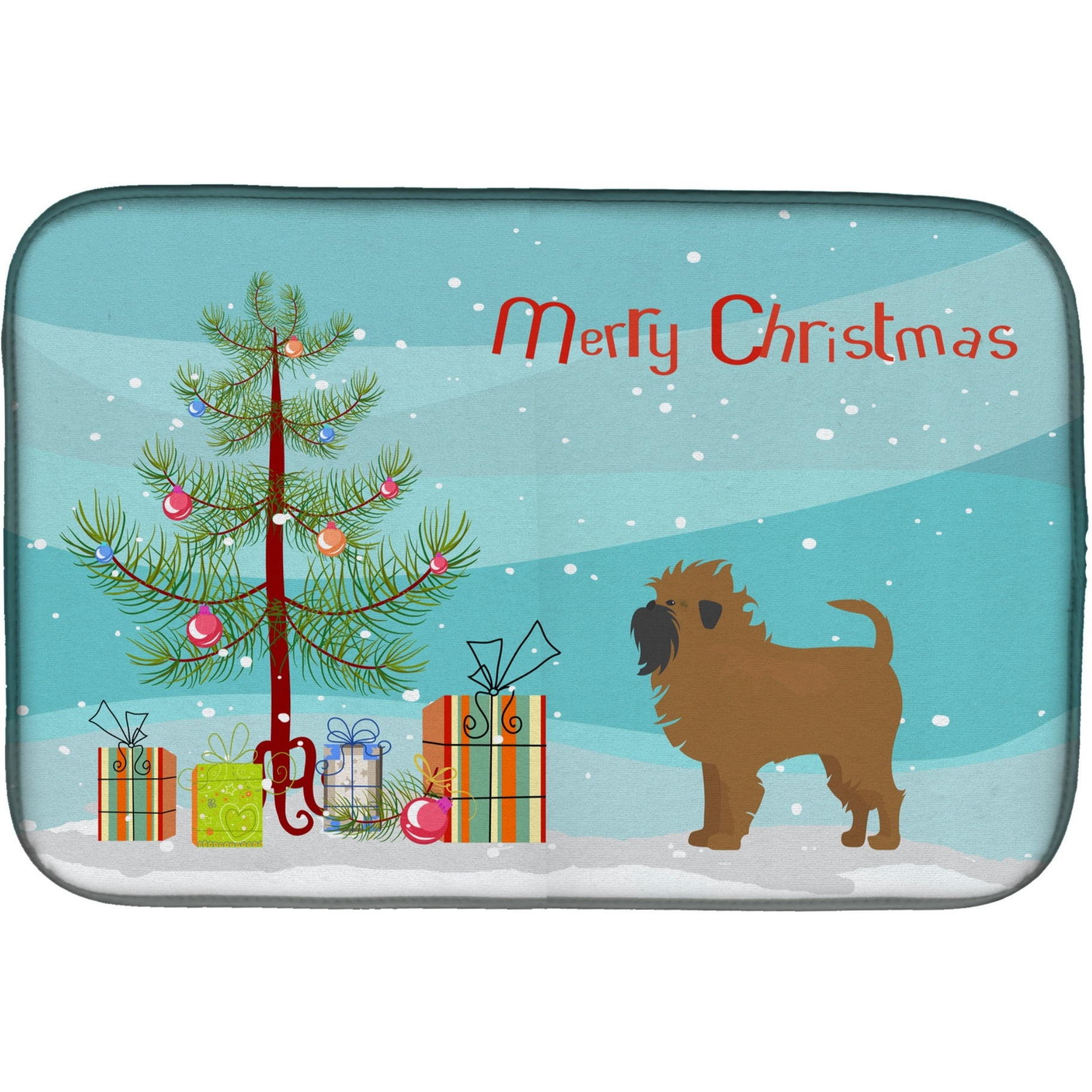 &quotCaroline's Treasures CK3439DDM Tan Affenpinscher Christmas Tree dish-drying-mats, 14 x 21, Multicolor"