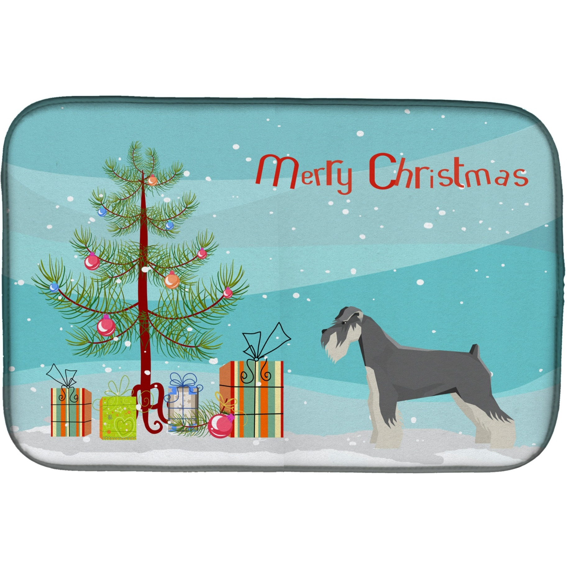 &quotCaroline's Treasures CK3559DDM Schnauzer Christmas Tree dish-drying-mats, 14 x 21, Multicolor"