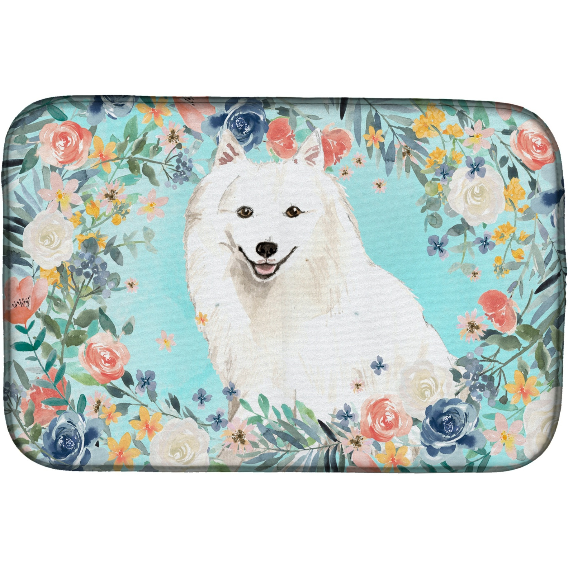 &quotCaroline's Treasures CK3422DDM Japanese Spitz dish-drying-mats, 14 x 21, Multicolor"