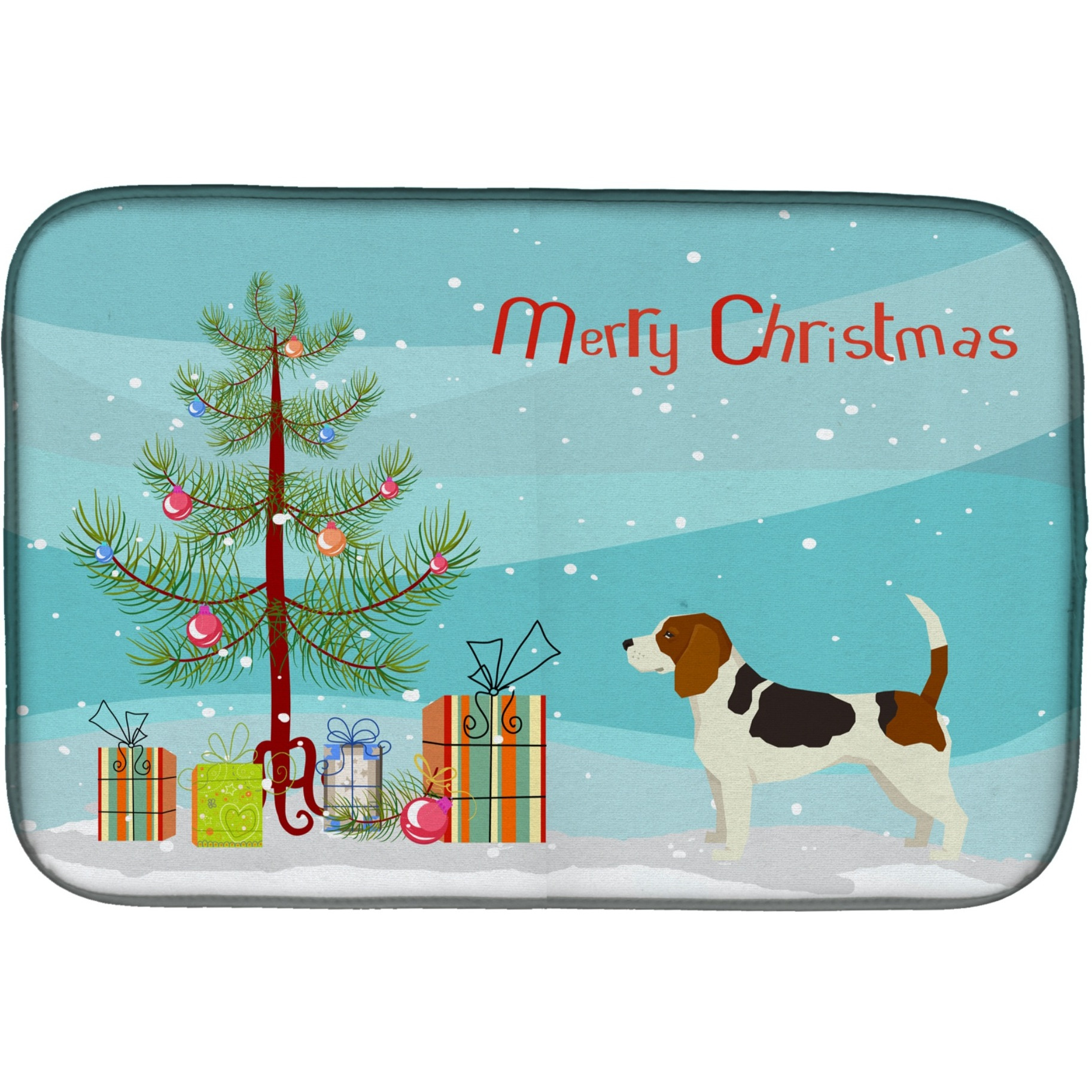 &quotCaroline's Treasures CK3519DDM Beagle Christmas Tree dish-drying-mats, 14 x 21, Multicolor"