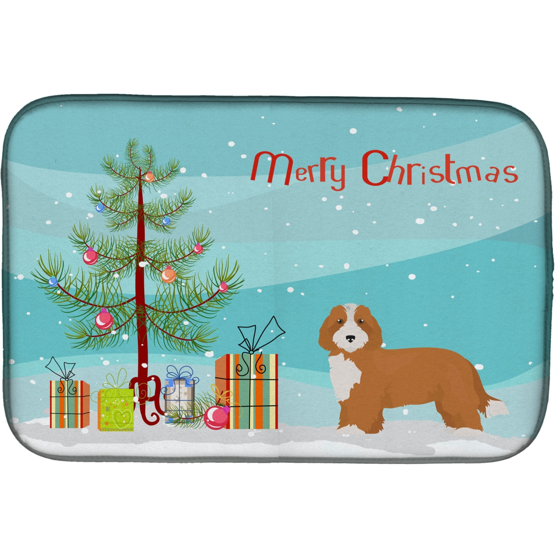 &quotCaroline's Treasures CK3827DDM Doxiepoo 2 Christmas Tree dish-drying-mats, 14 x 21, Multicolor"