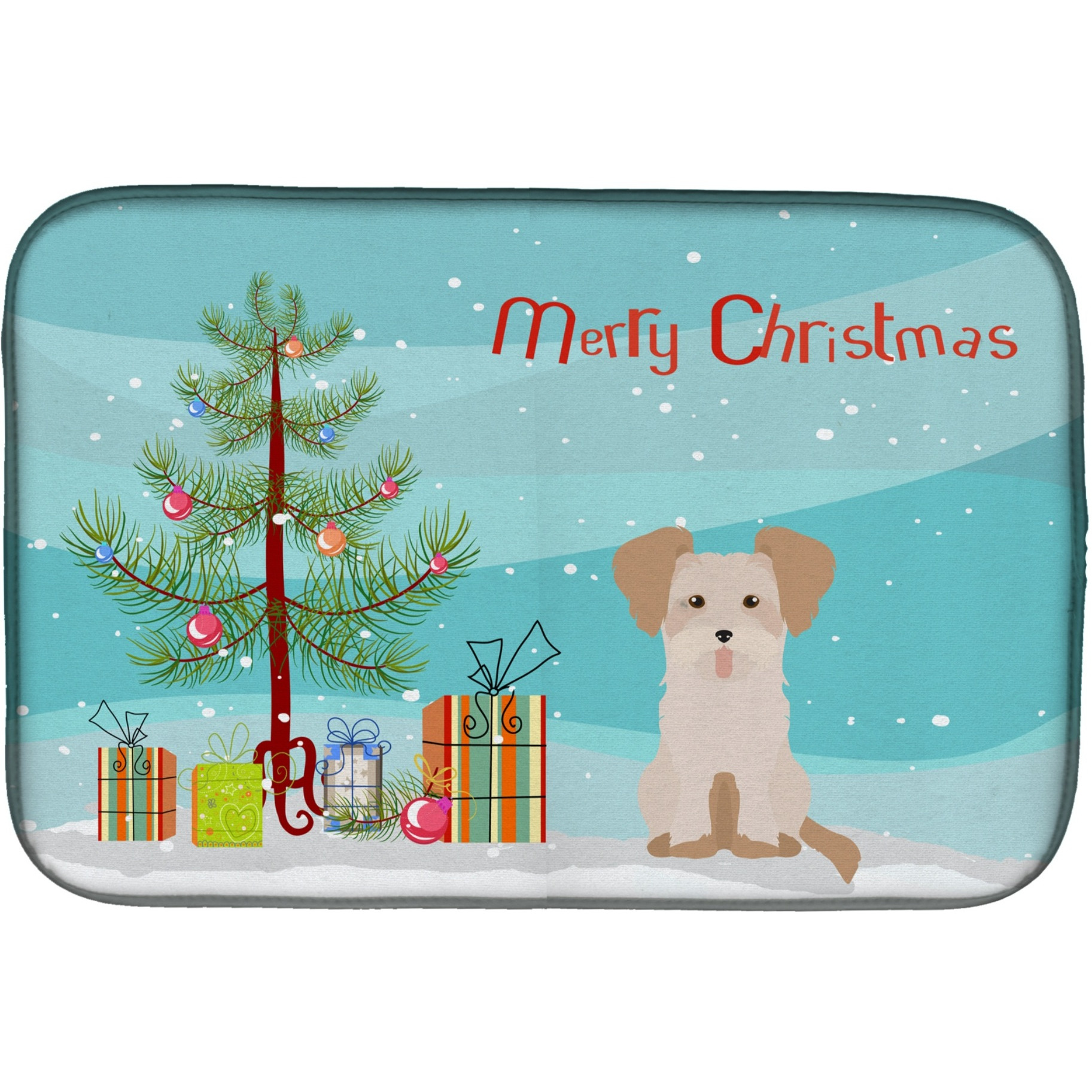 &quotCaroline's Treasures CK3889DDM Morkie 3 Christmas Tree dish-drying-mats, 14 x 21, Multicolor"
