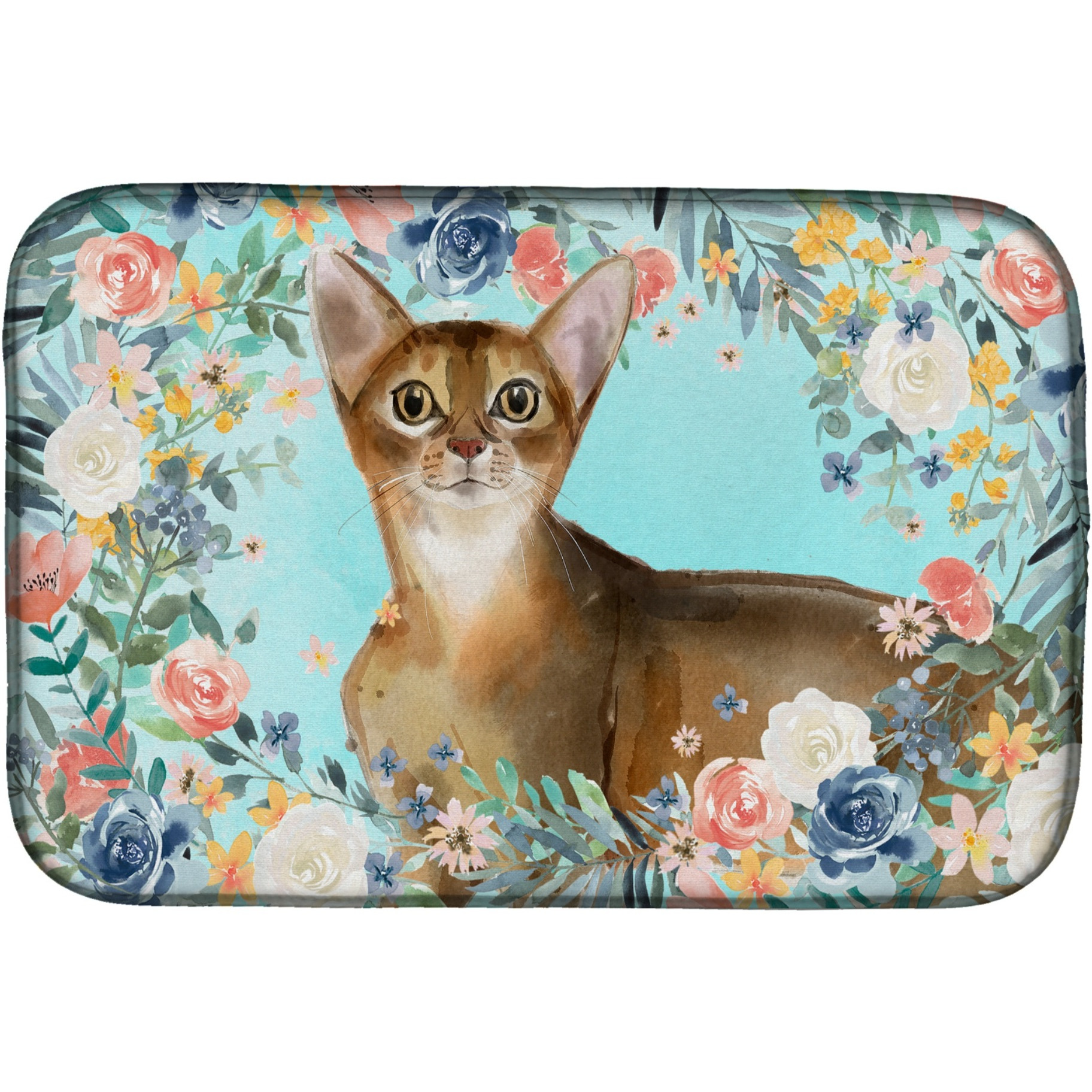 &quotCaroline's Treasures CK3386DDM Abyssinian Spring Flowers dish-drying-mats, 14 x 21, Multicolor"