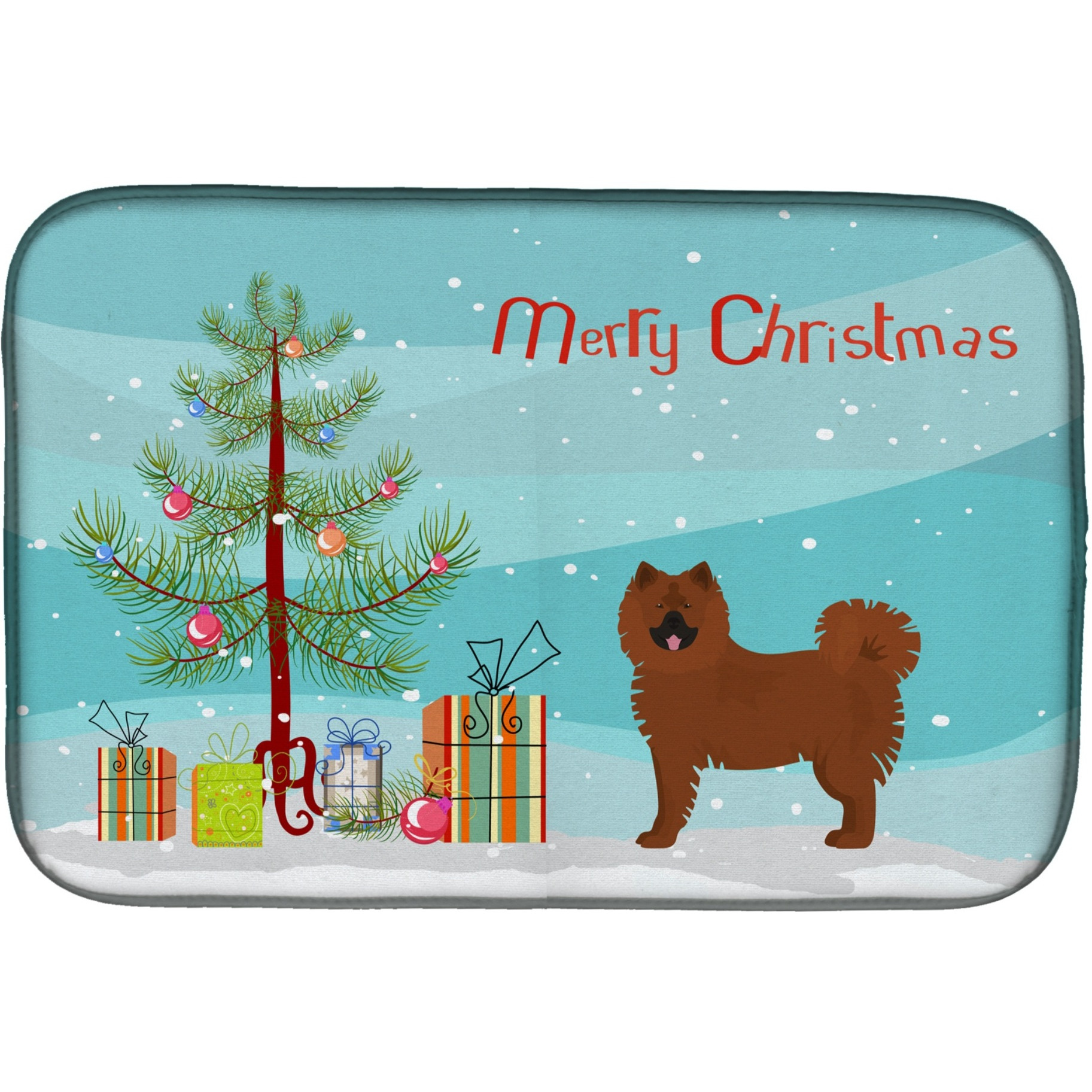 &quotCaroline's Treasures Eurasier or Eurasian dog Christmas Tree dish-drying-mats, 14 x 21, Multicolor"