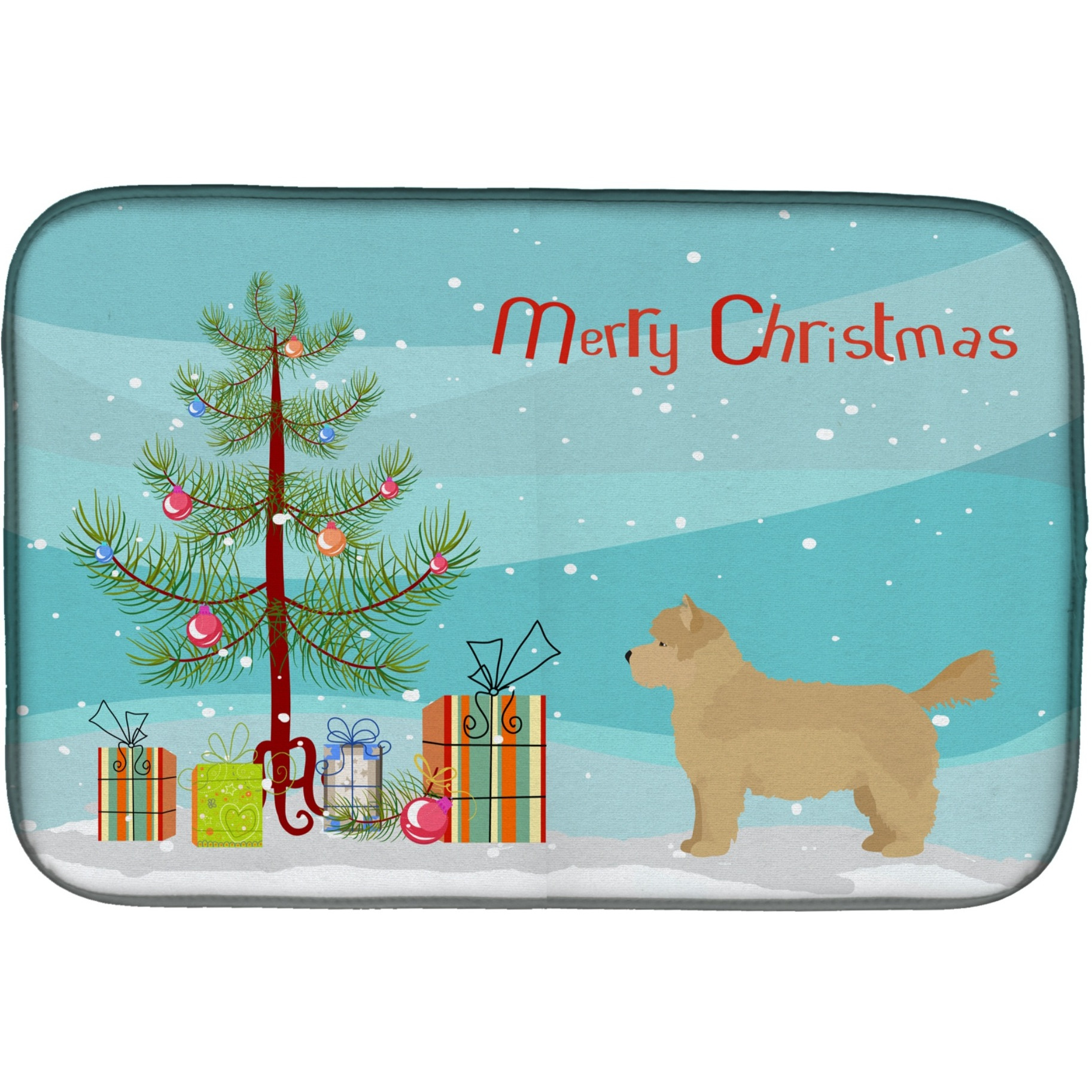 &quotCaroline's Treasures CK3878DDM Westiepoo 1 Christmas Tree dish-drying-mats, 14 x 21, Multicolor"