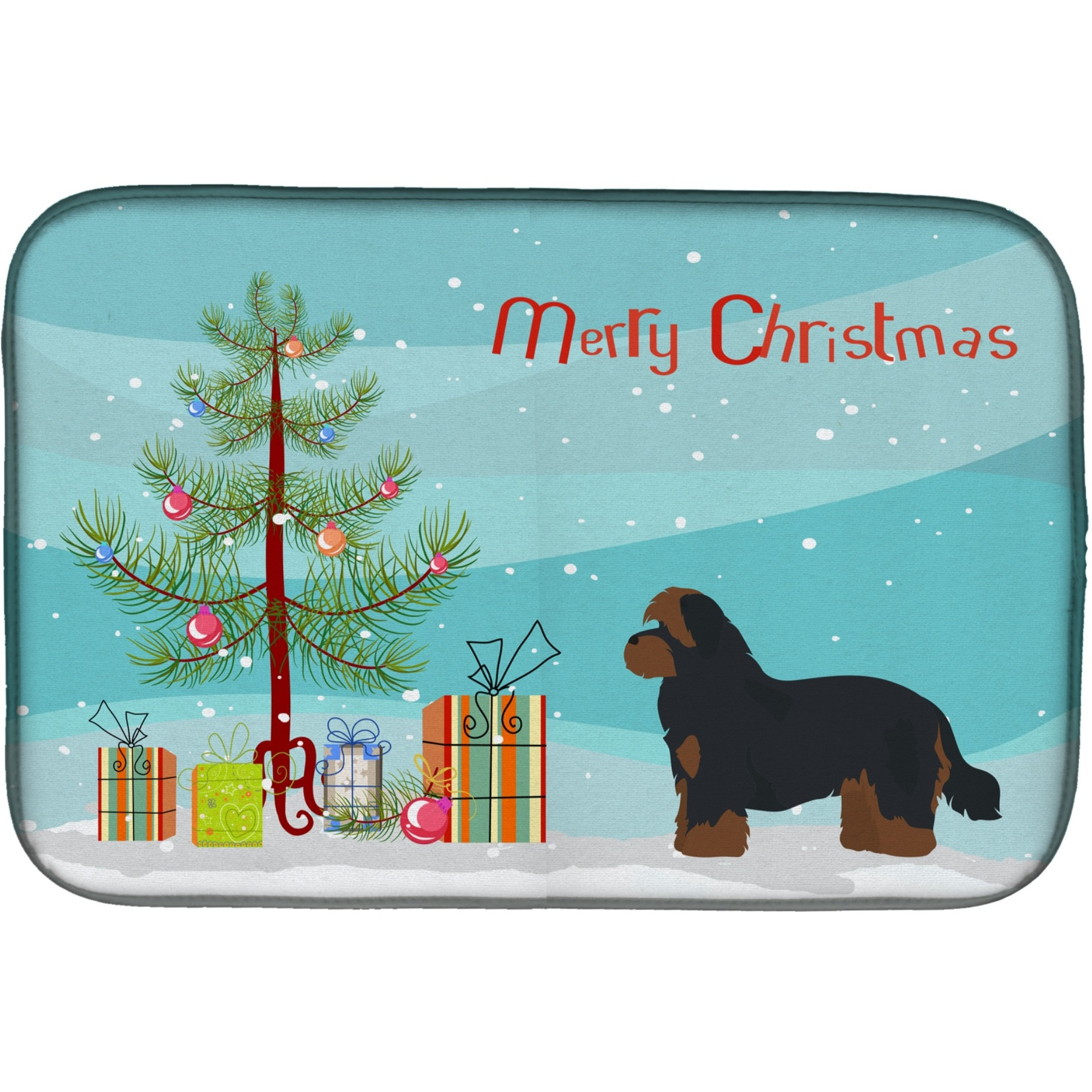&quotCaroline's Treasures CK3875DDM Shorkie 1 Christmas Tree dish-drying-mats, 14 x 21, Multicolor"