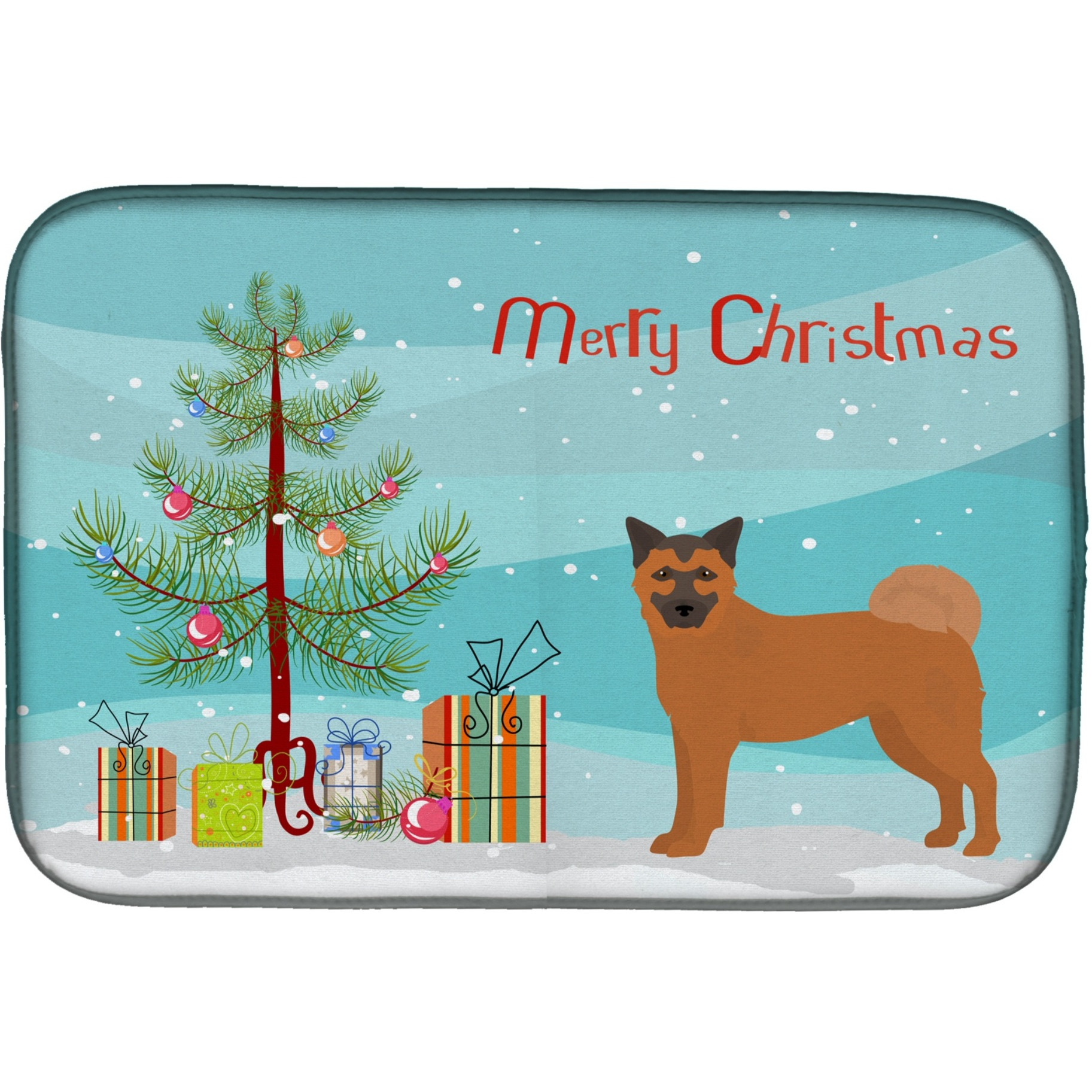 &quotCaroline's Treasures CK3819DDM Chow Shepherd Christmas Tree dish-drying-mats, 14 x 21, Multicolor"