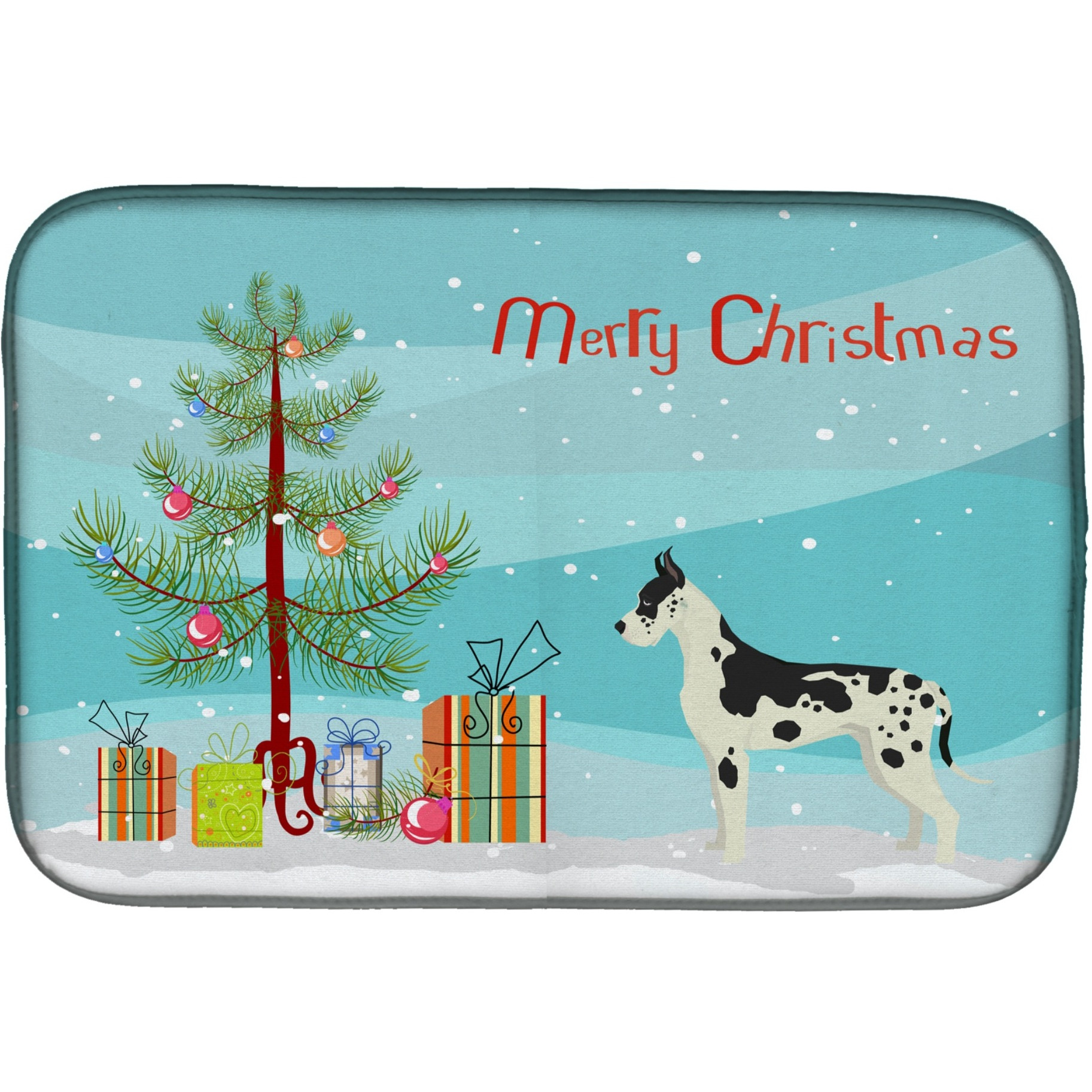&quotCaroline's Treasures CK3542DDM Dane Christmas Tree dish-drying-mats, 14 x 21, Multicolor"