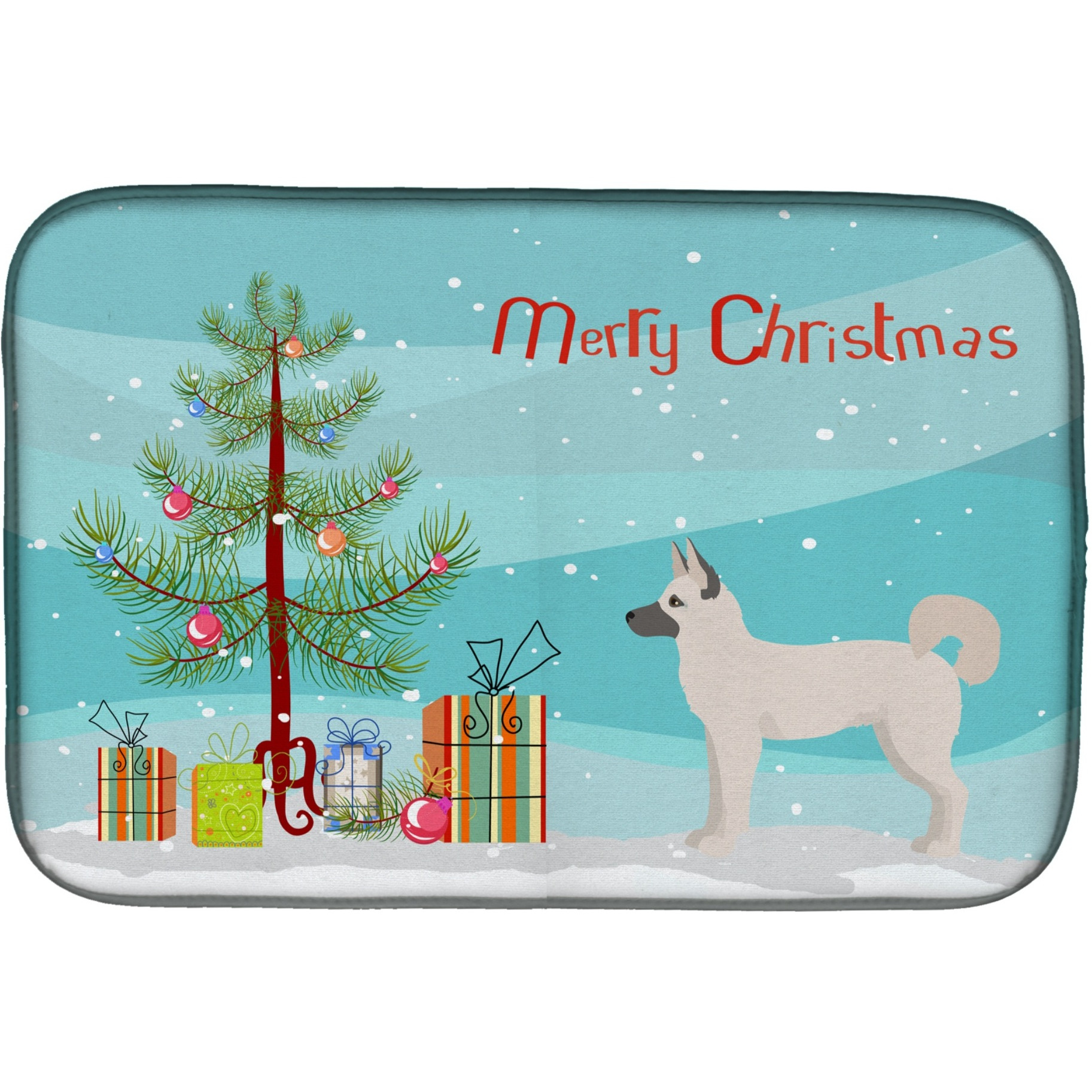 &quotCaroline's Treasures CK3830DDM Gerberian Shepsky Christmas Tree dish-drying-mats, 14 x 21, Multicolor"
