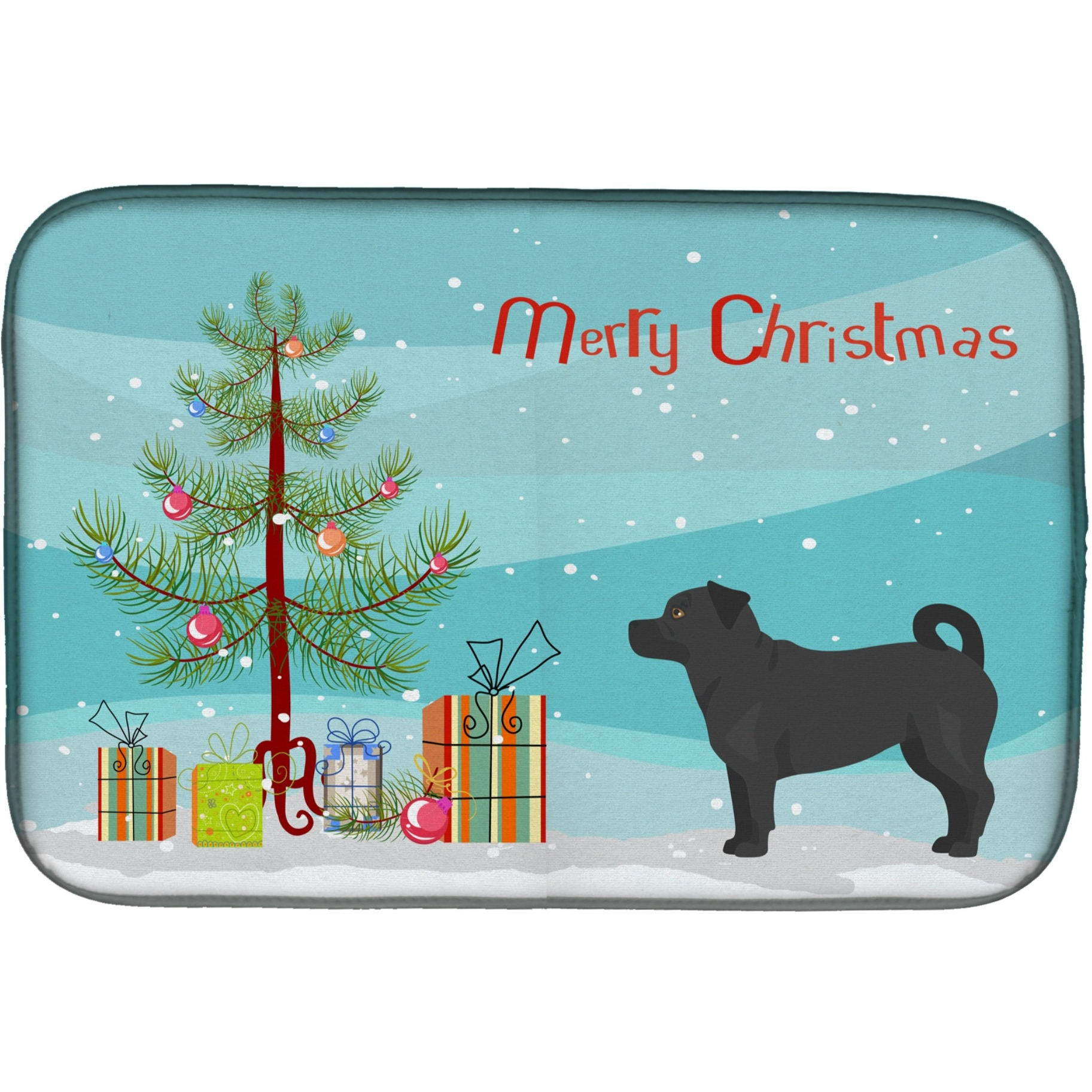 &quotCaroline's Treasures CK3844DDM Balck Jug Christmas Tree dish-drying-mats, 14 x 21, Multicolor"