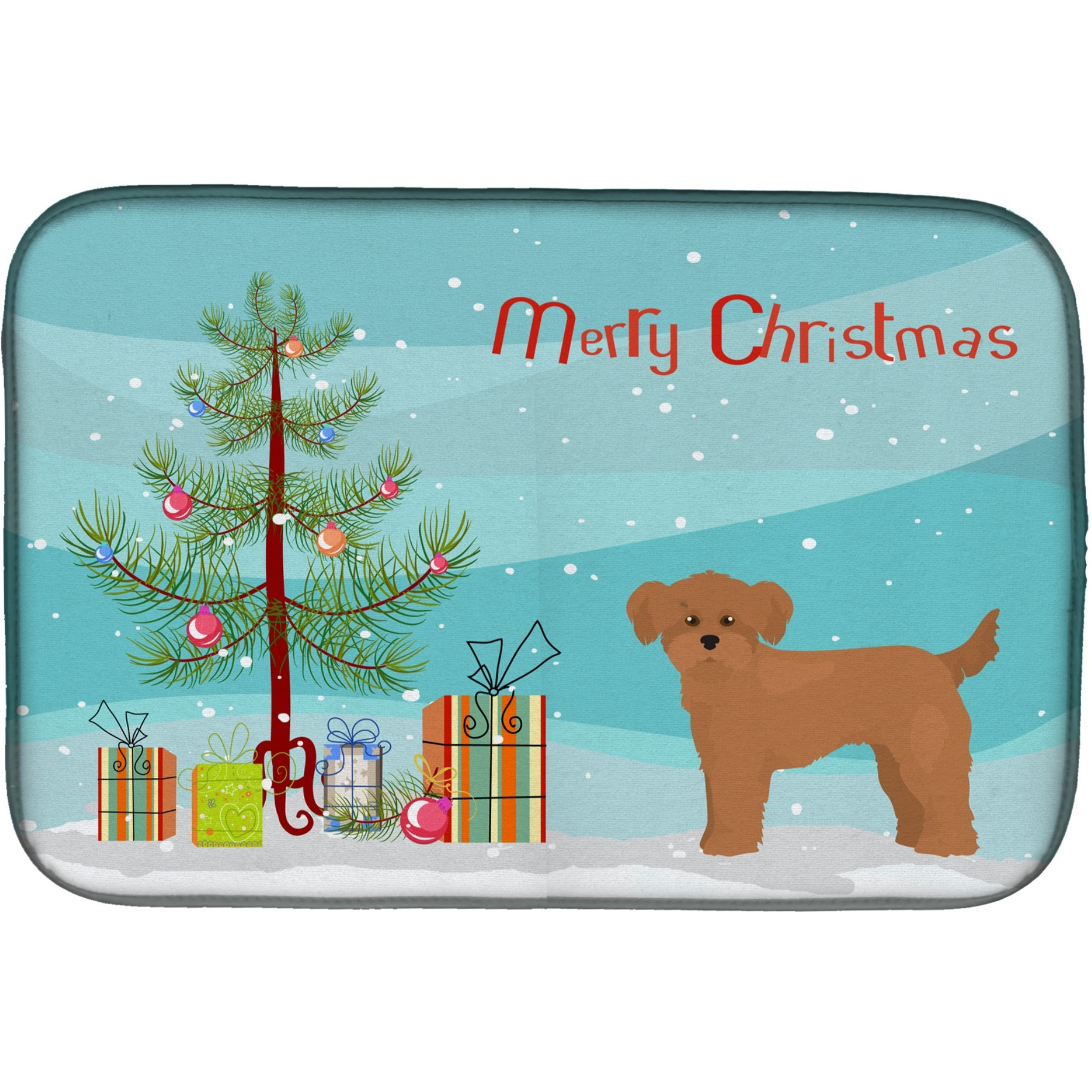&quotCaroline's Treasures CK3871DDM Shi Chi Christmas Tree dish-drying-mats, 14 x 21, Multicolor"