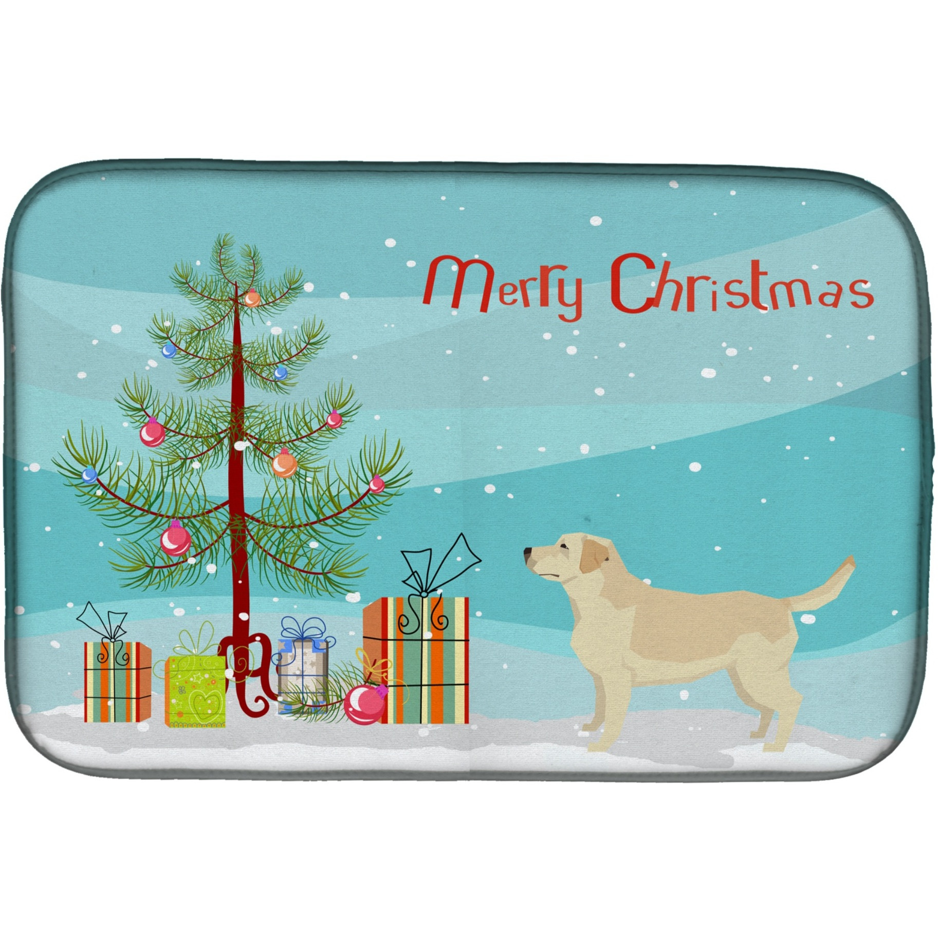 &quotCaroline's Treasures CK3549DDM Labrador Retriever Christmas Tree dish-drying-mats, 14 x 21, Multicolor"