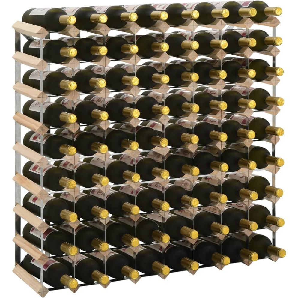 vidaXL Wine Rack for 72 Bottles Solid Pinewood