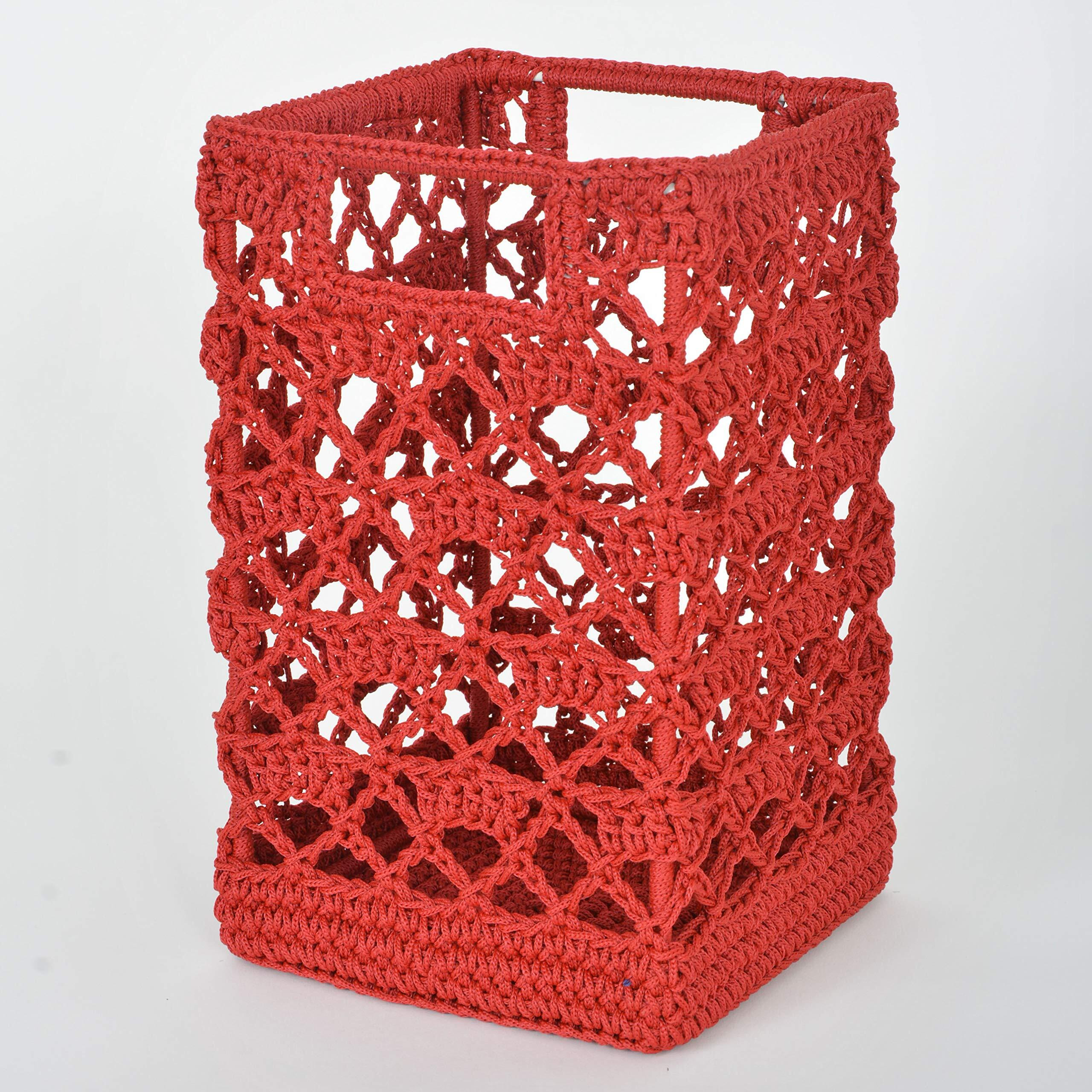 Heritage Lace MC-1125RR Mode Crochet Basket  Ruby Red - 9 x 5.5 x 5.5 in.