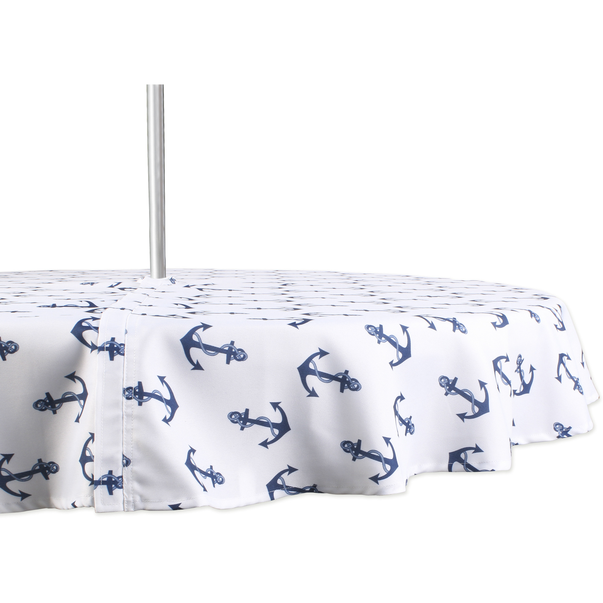 DII Anchors Print Outdoor Tablecloth With Zipper 60 Round