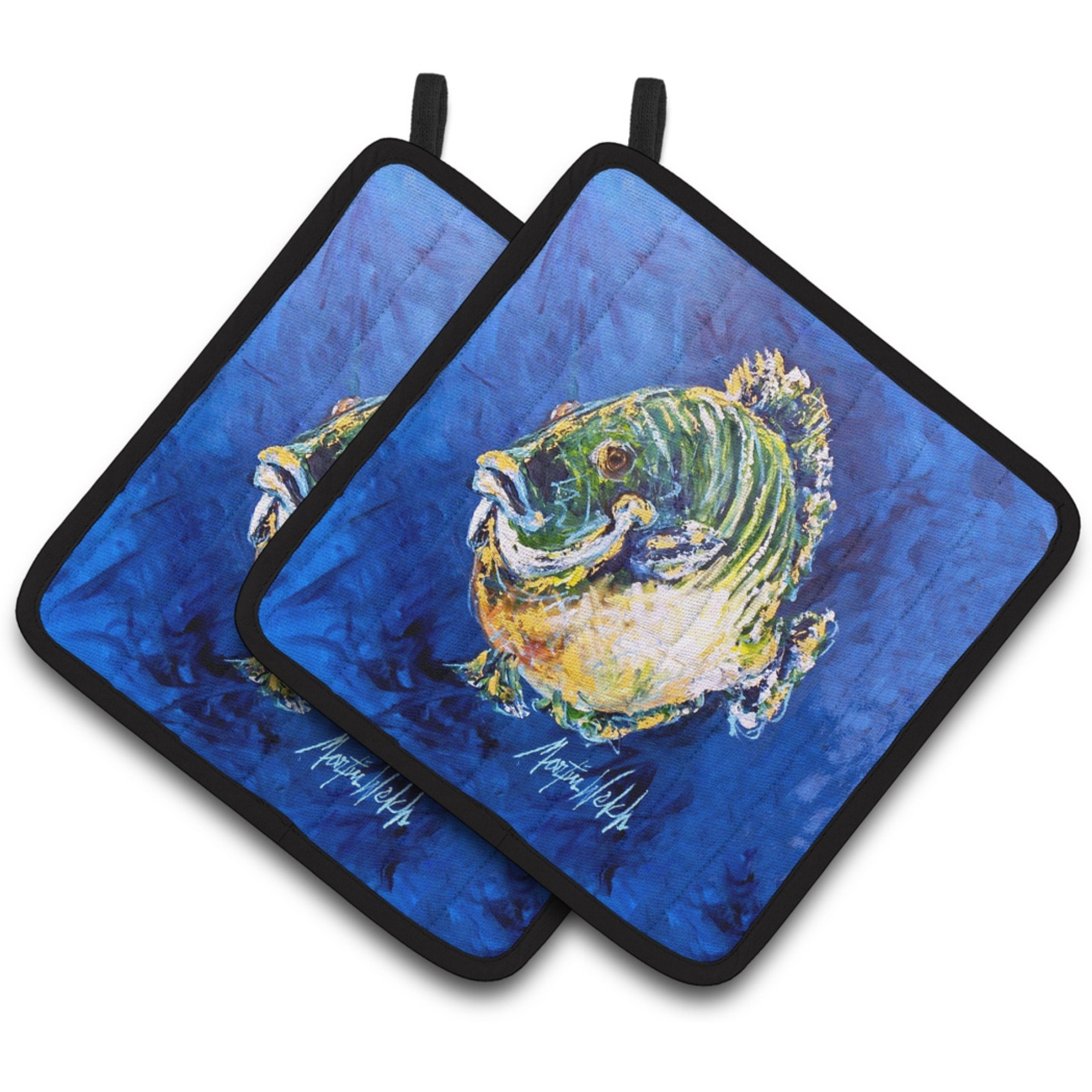 &quotCaroline's Treasures MW1307PTHD Blue Gill Pair of Pot Holders potholders, Multicolor"