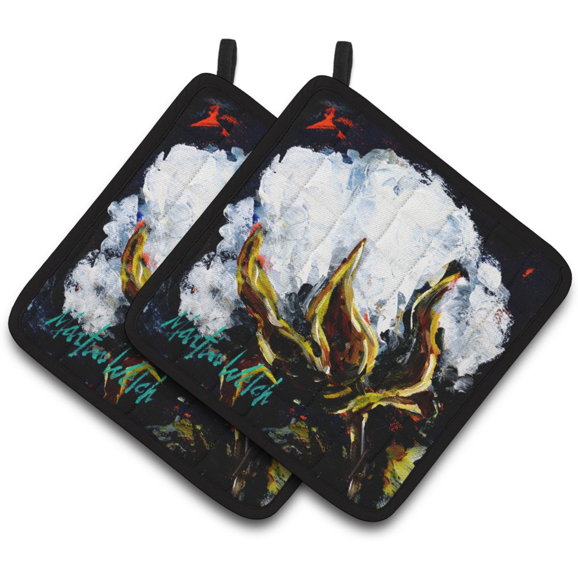 &quotCaroline's Treasures MW1356PTHD This Boll Cotton Pair of Pot Holders potholders, Multicolor"