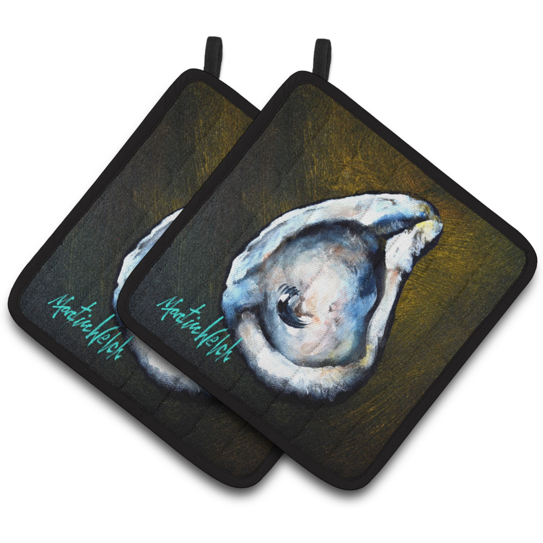 &quotCaroline's Treasures MW1317PTHD Brown Eye Oyster Pair of Pot Holders potholders, Multicolor"