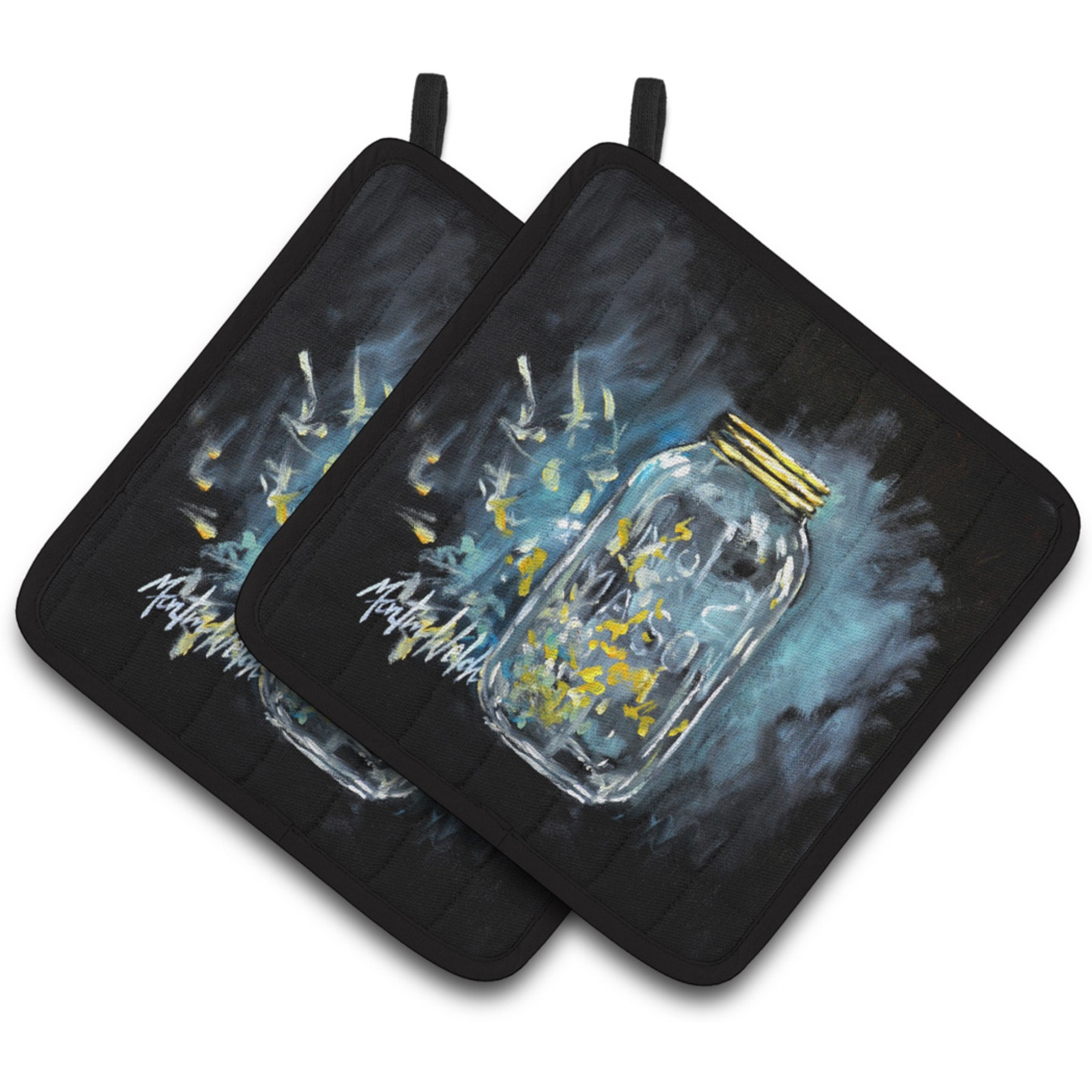 &quotCaroline's Treasures MW1335PTHD Lightning Bugs Pair of Pot Holders potholders, Multicolor"